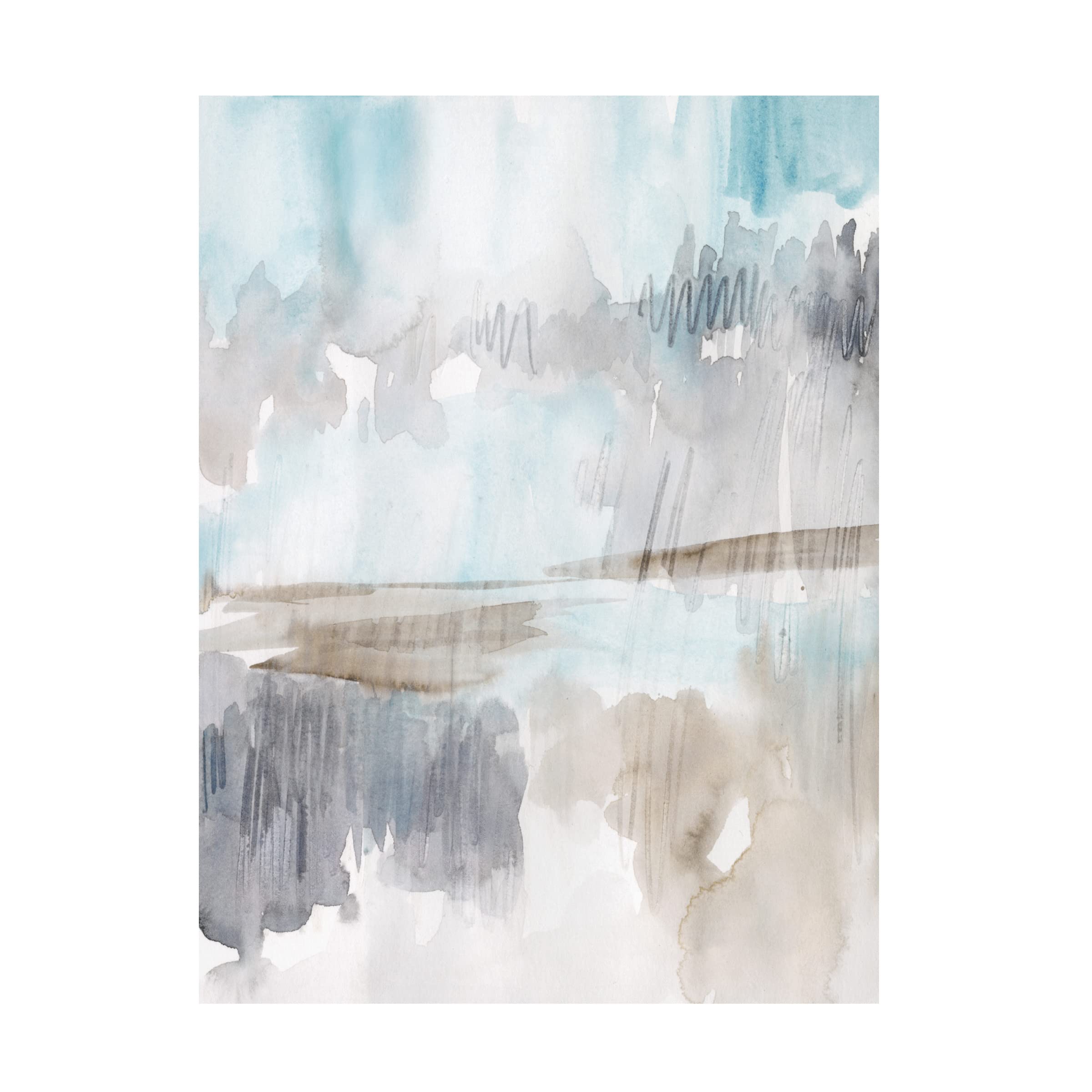 Jennifer Paxton Parker 'Steel Stratus II' Canvas Wall Art Print - Modern Abstract Painting for Living Room, Bedroom & Office Decor