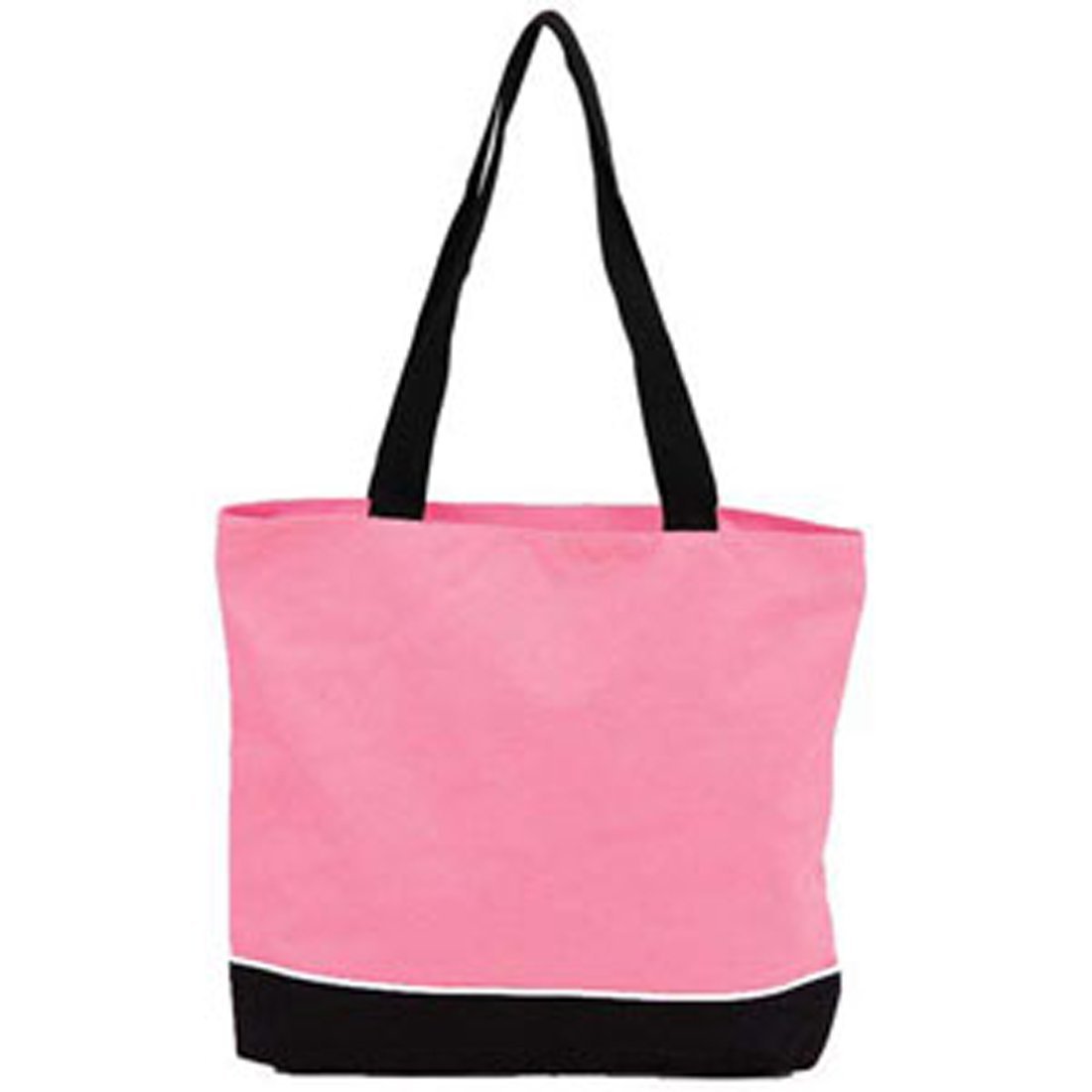 Stylish Pink Zippered Shoulder Tote Bag - Reusable Grocery Shopping Bag & Multipurpose Carryall - Perfect for Work, Travel, and Eco-Friendly Shopping