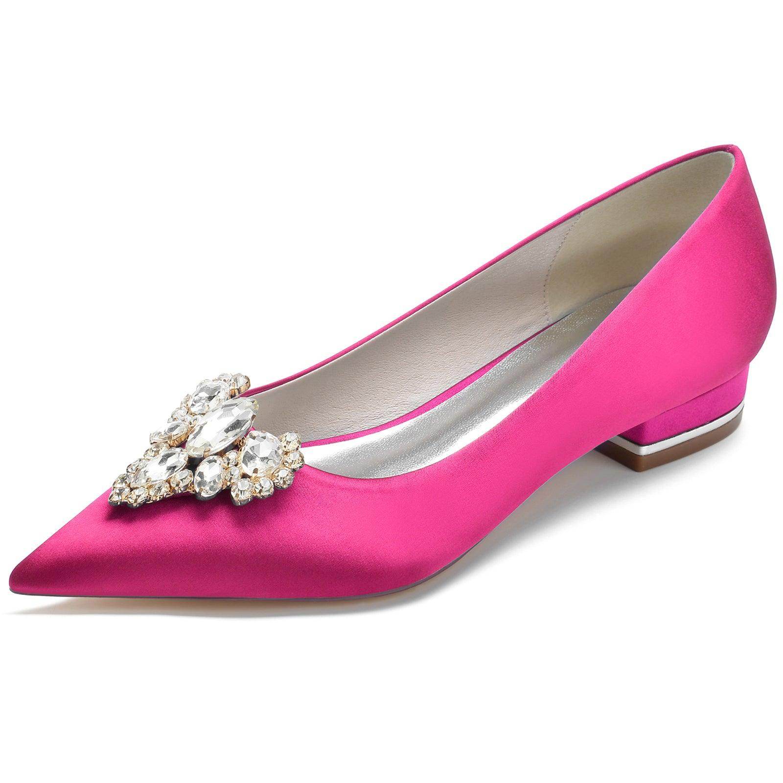 Flat Heel 2.5cm Silk-Like Comfortable Shoes CK0244 - Perfect for Office, Wedding & Casual Wear
