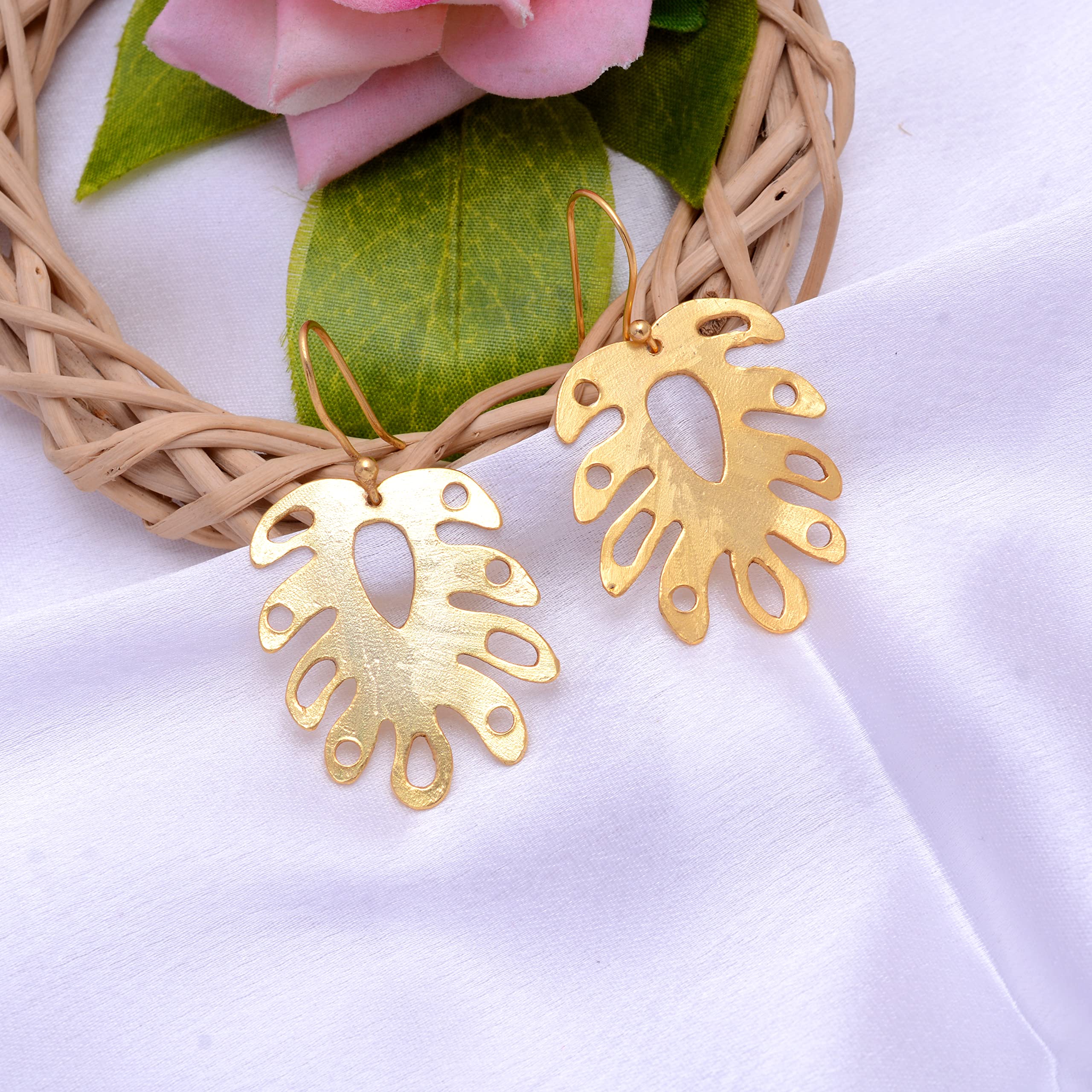 18K Yellow Gold Plated Handmade Earrings for Women - Fashion Jewelry Gift for Her - Designer Gold Filled Earrings VE-578 | Perfect for Weddings, Parties & Special Occasions