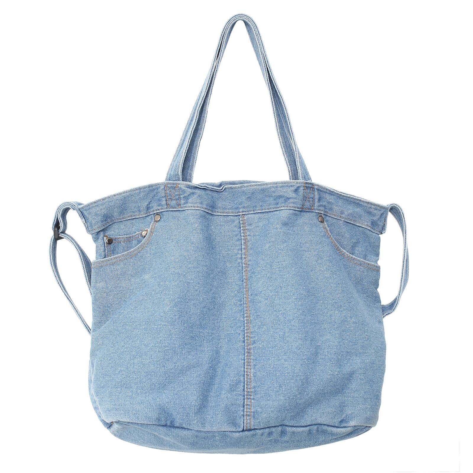 Stylish Denim Tote Bag for Women - Large Capacity Crossbody Shoulder Purse - Trendy Casual Handbag for Travel, Work & School - Perfect Book Bag for Teen Girls & Women