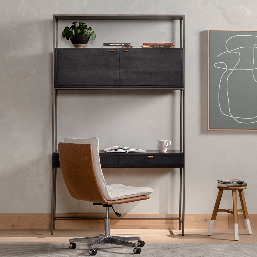 Quinn Desk Chair - Ergonomic Office Chair with Saddle Seat for Comfort & Support - Perfect for Home Office, Study & Workspaces