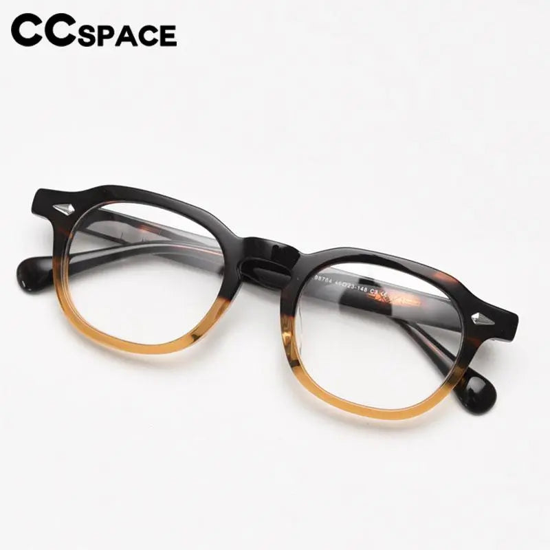 CCspace Unisex Full Rim Square Acetate Eyeglasses 56839 - Stylish & Durable Frame for Men & Women - Perfect for Reading, Work & Everyday Fashion