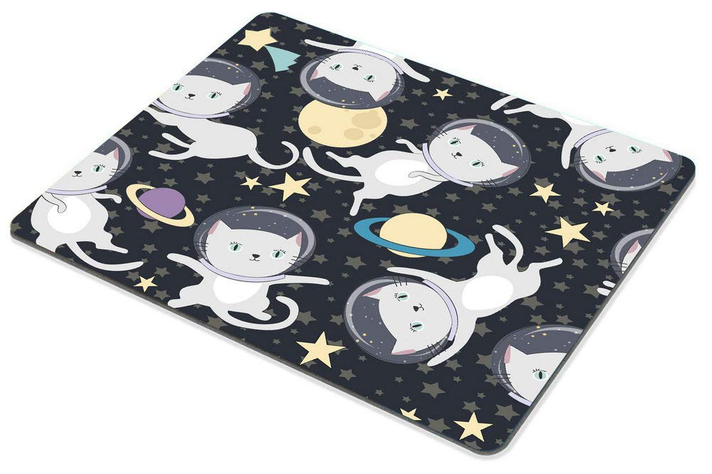 Custom Smooffly Gaming Mouse Pad - Non-Slip Rubber Base with Fun Cat Astronaut in Space Design | Ergonomic Computer Mousepad for PC, Laptop, Office & Gaming Setup