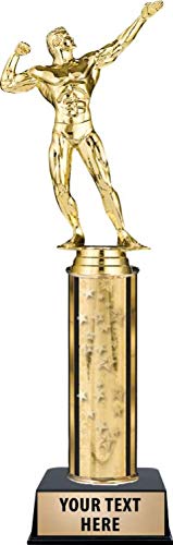 Custom Engraved Gold Bodybuilding Trophy for Men - Crown Awards Champion Fitness Competition Prize - Perfect for Gyms, Sports Events & Awards Ceremonies