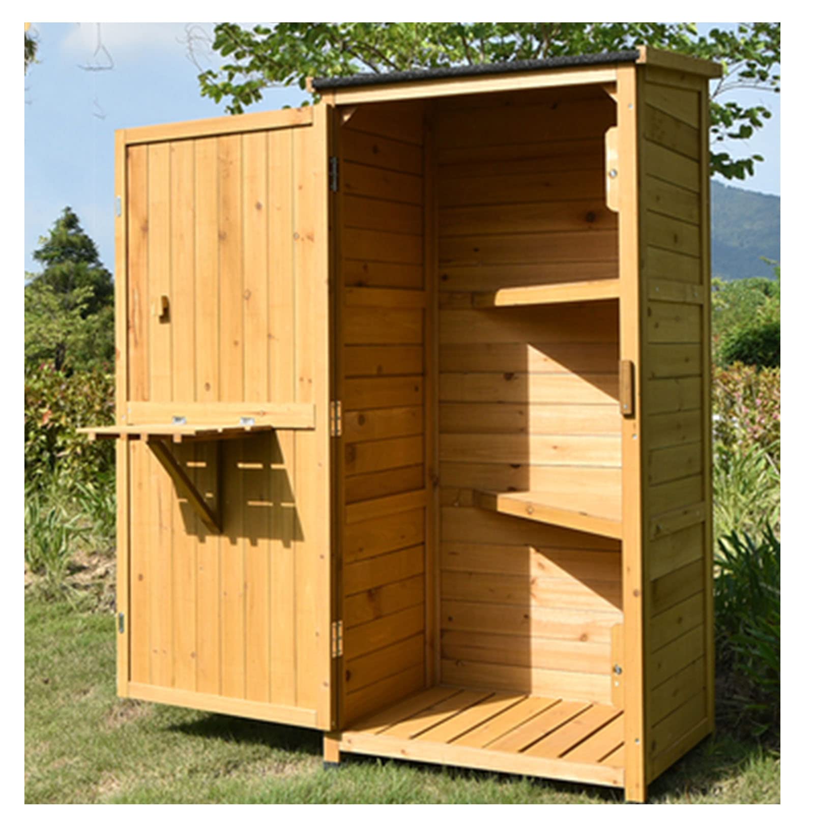 Waterproof Outdoor Storage Cabinet with Asphalt Roof - Heavy Duty Garden Tool Shed for Lawn Care Equipment & Yard Tools | Perfect for Backyard, Patio & Garage Organization