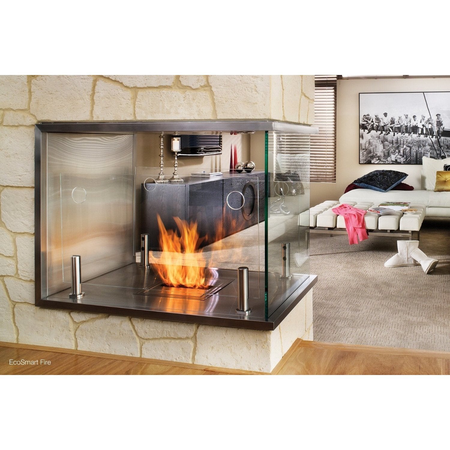 EcoSmart Fire Twin Feet Fixings (ESF.1.A.TFF) - Durable Fireplace Accessories for Home & Outdoor Use - Perfect for Gas Fire Pits, Fireplaces, and Camping