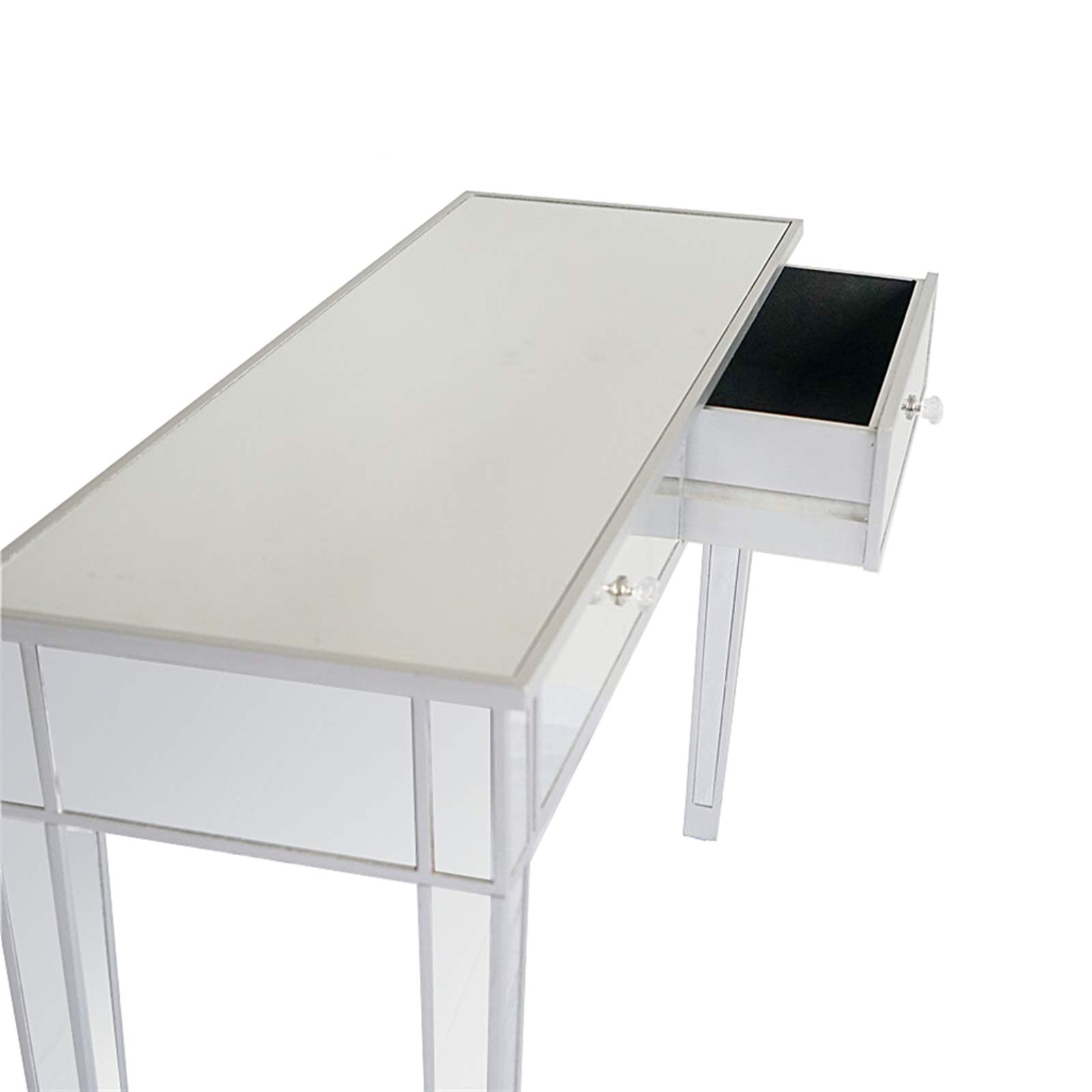 Flandre Silver Vanity Makeup Table with Mirror and 2 Drawers - 41.34
