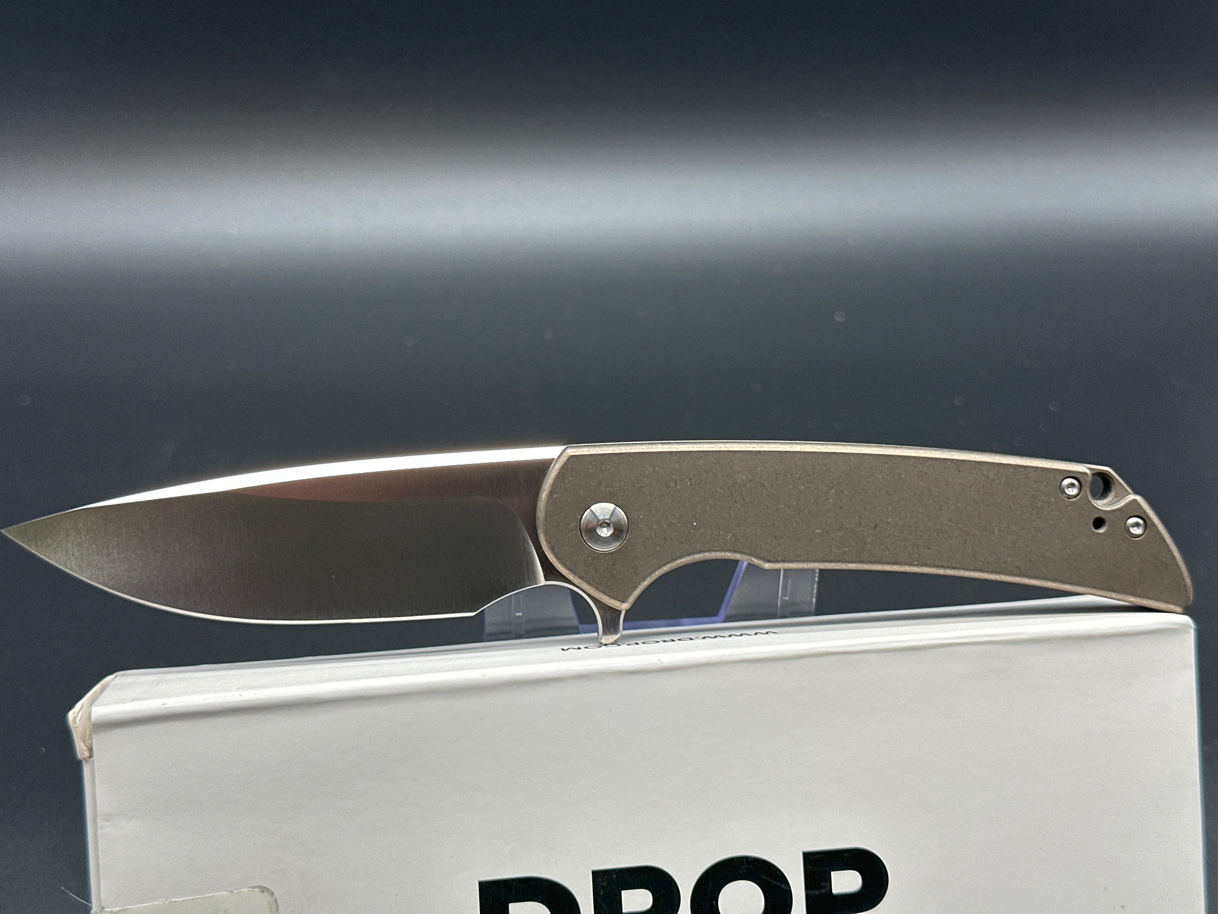 Drop Ferrum Forge Crux EDC Pocket Knife - Premium Titanium Folding Knife for Outdoor, Camping & Everyday Carry
