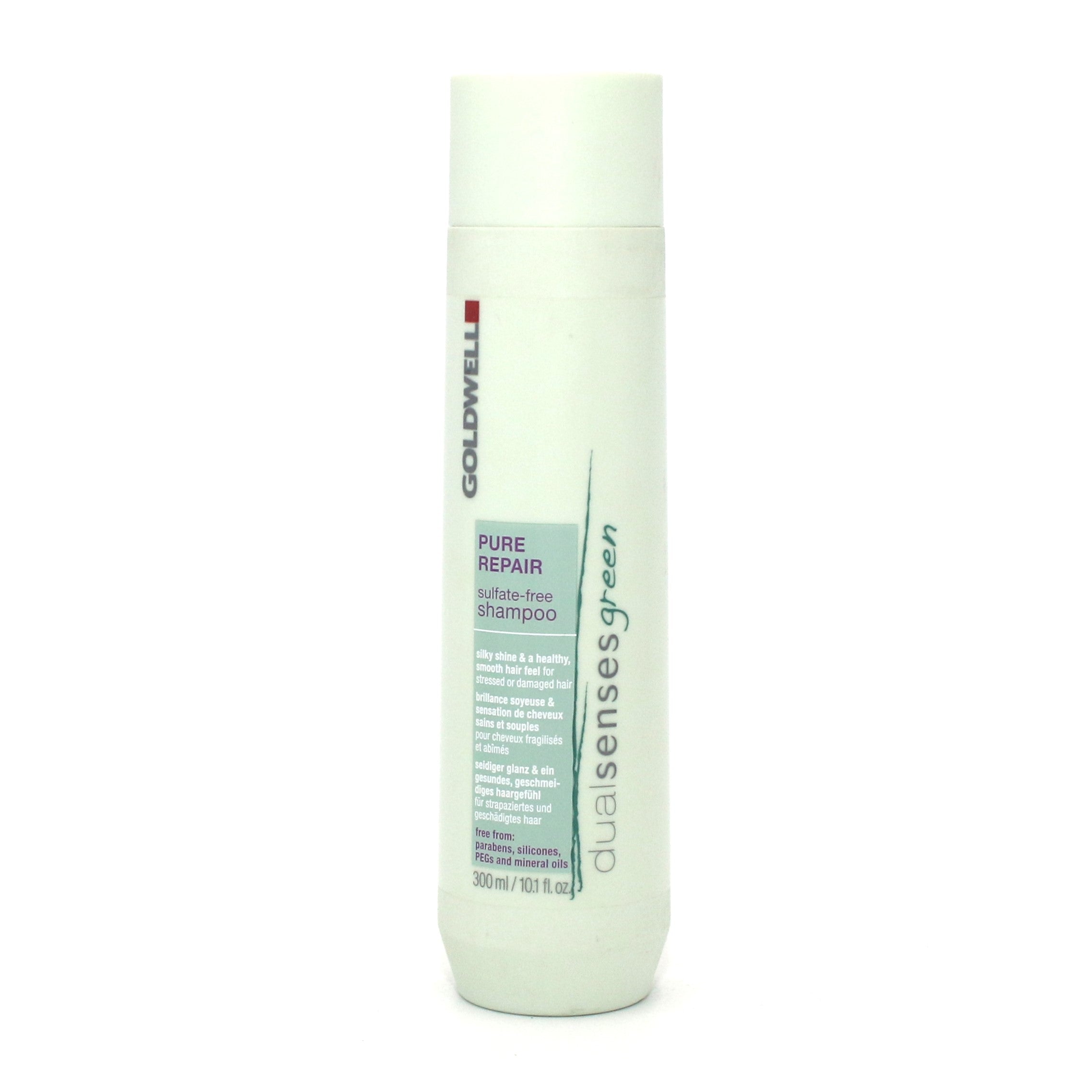 Goldwell DualSenses Green Pure Repair Shampoo 10.1 oz - Sulfate-Free Color Safe Shampoo for Damaged Hair - Salon Quality Hair Care for Dry, Frizzy & Chemically Treated Hair - Perfect for Daily Use & Color Protection