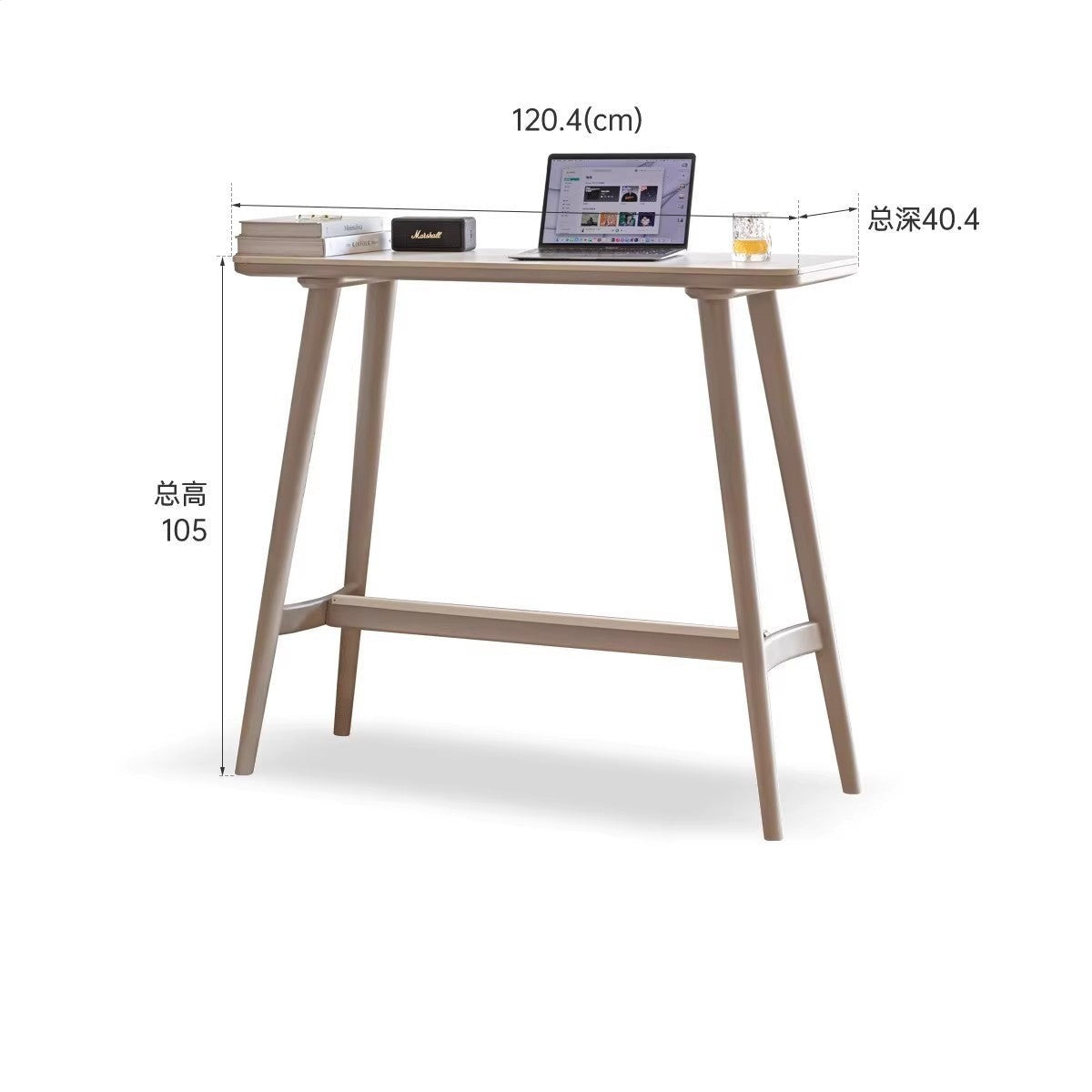 Solid Wood Bar Table - Light Luxury Rock Plate High Foot Table for Kitchen Island, Dining Room, or Home Bar - Poplar Wood Counter Height Table for Modern & Rustic Decor