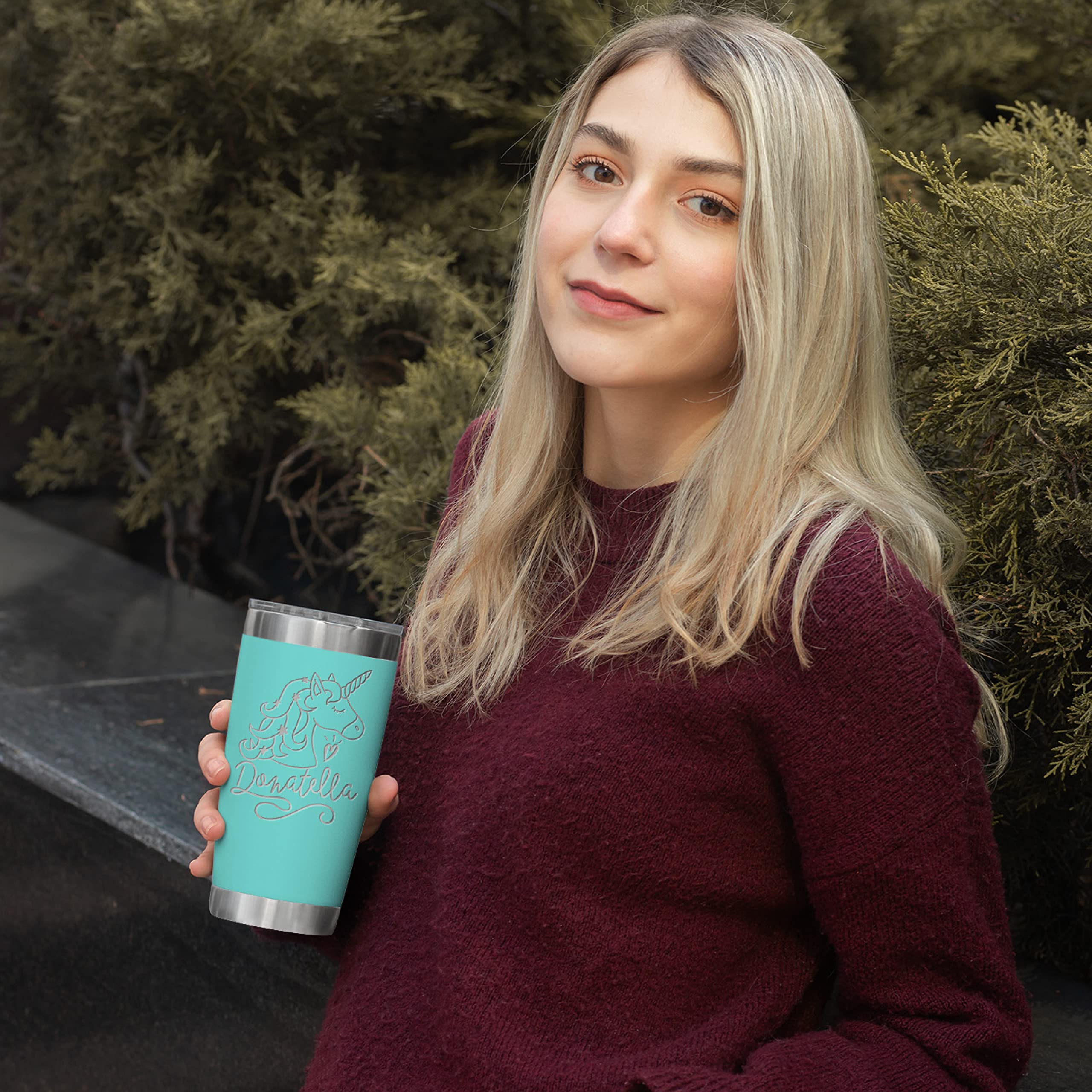 Personalized Stainless Steel 20 oz Tumbler with Lid - 13 Stylish Designs | Double Walled Insulated Coffee Cup for Hot & Cold Drinks | Custom Travel Mug for Work, Gym & Fitness - Rose Gold | Perfect for Office, Outdoor Adventures & Daily Hydration