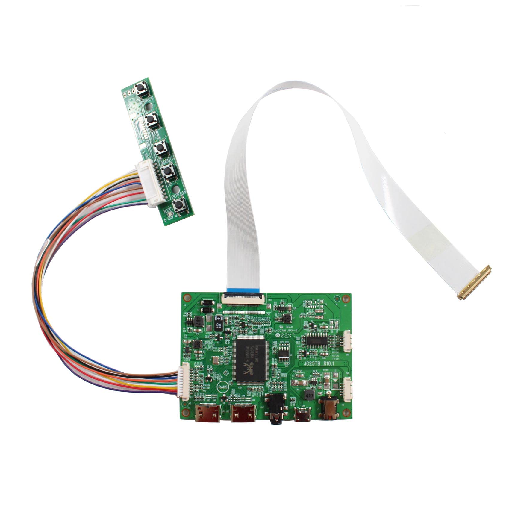 VSDISPLAY HDMI LCD Controller Board for 12.6inch 1920x515 LCD Screen - DIY Digital Signage, Raspberry Pi Display, Custom Monitor Setup for Home & Office