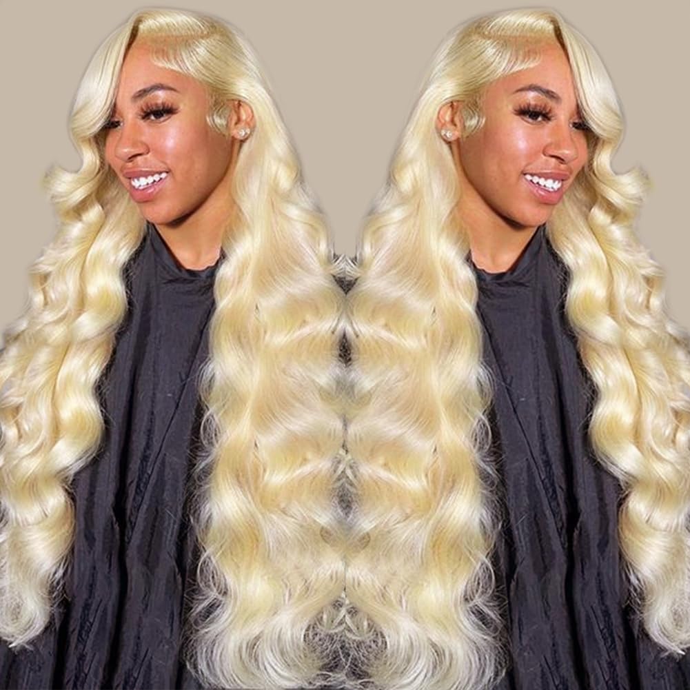 30 Inch 613 Blonde Lace Front Wig Human Hair - 13x4 Transparent Lace, 180% Body Wave, Pre-Plucked with Baby Hair - Natural Looking Lace Front Wigs for Women | Perfect for Daily Wear, Cosplay & Special Occasions