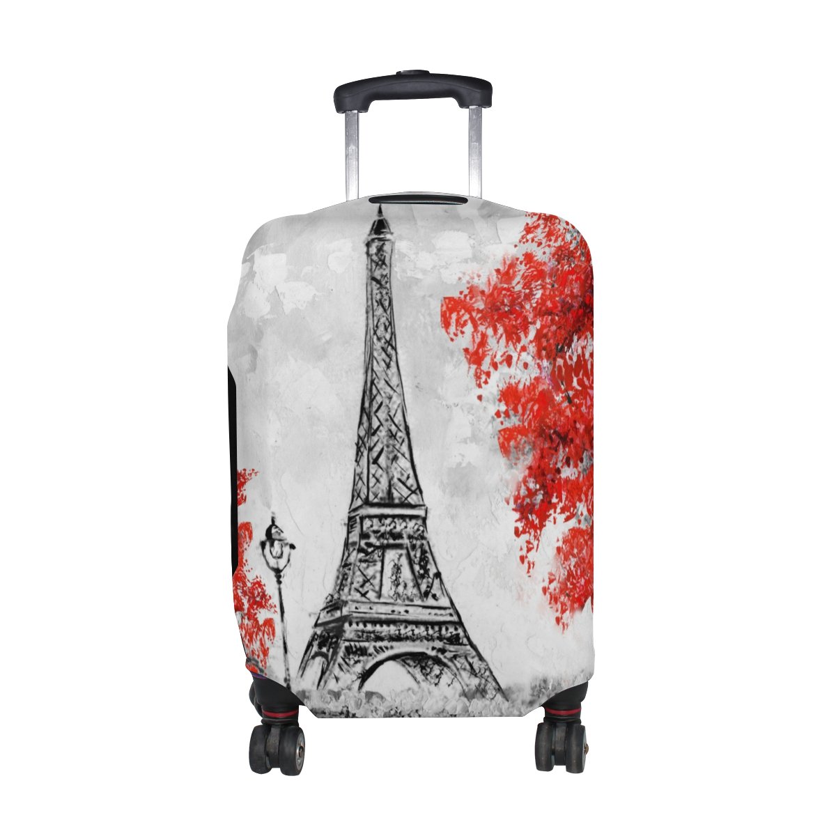 Vintage Paris Eiffel Tower Oil Painting Luggage Cover Protector - Waterproof Suitcase Protector for Travel, Vacation & Airplane Use