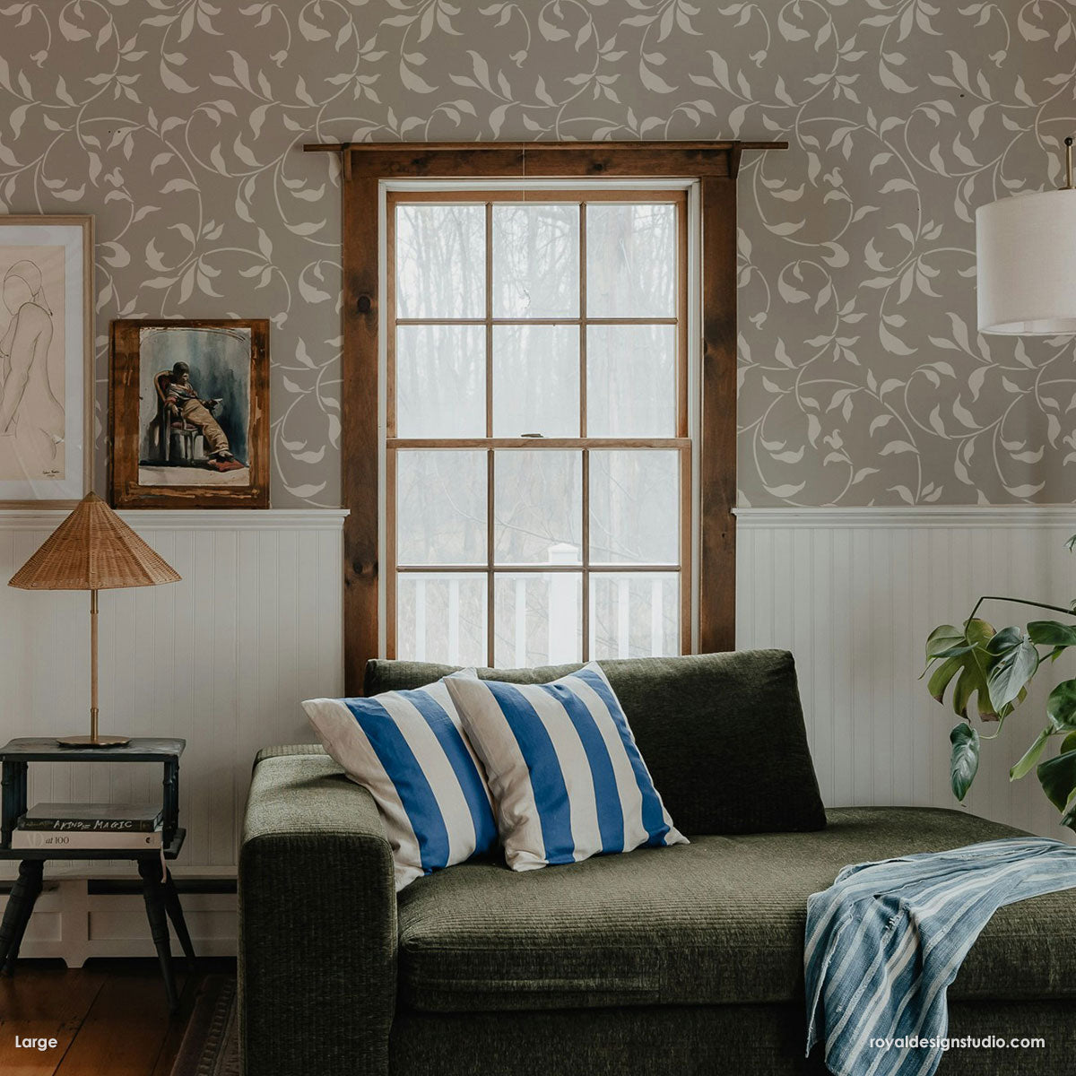Endless Vine Wall Stencil - Reusable DIY Painting Template for Home Decor, Nursery, Bedroom & Living Room - Perfect for Accent Walls, Murals & Creative Wall Art Projects