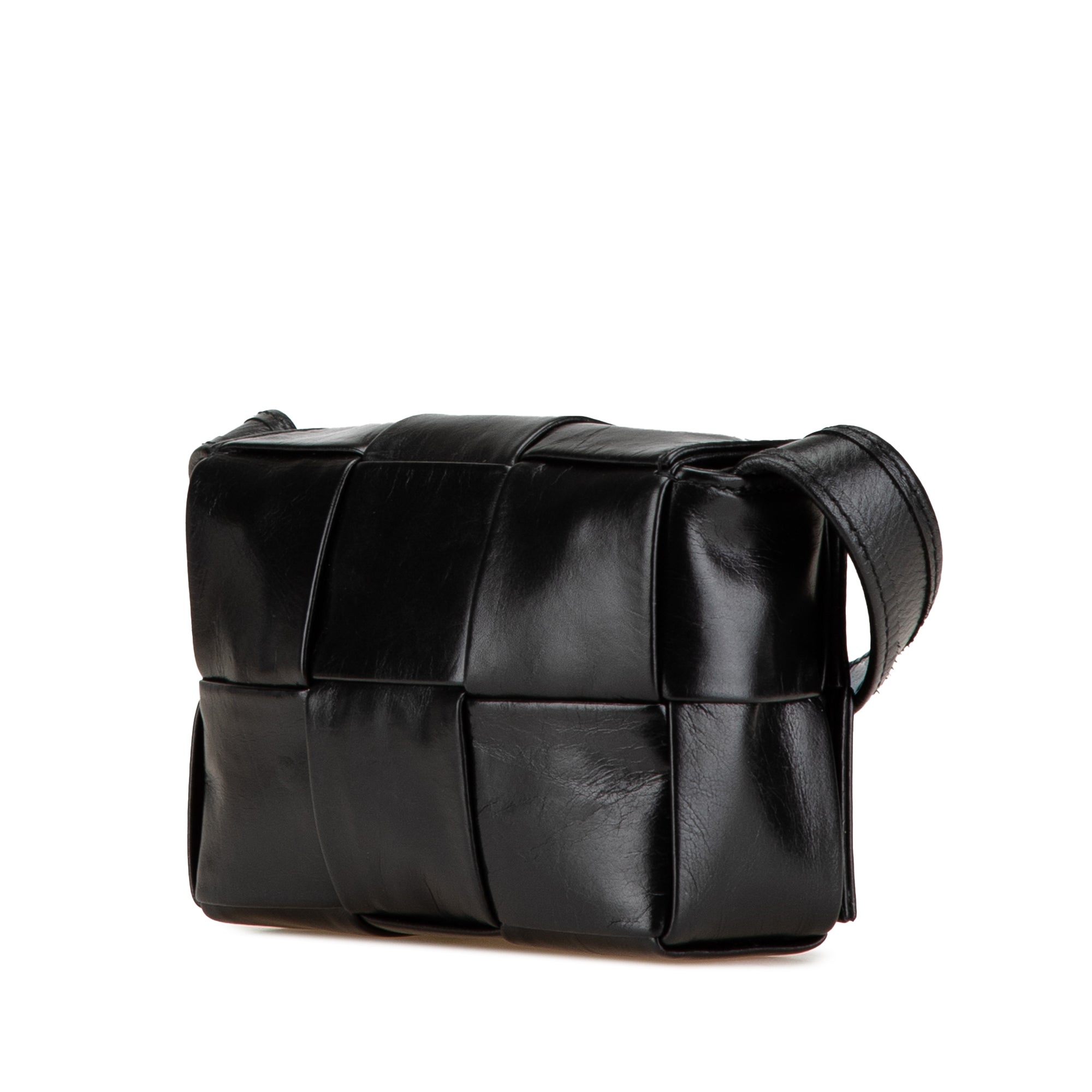 Bottega Veneta Candy Nappa Intrecciato Cassette Crossbody Bag in Black | Luxury Leather Shoulder Purse for Women | Perfect for Date Night & Evening Events