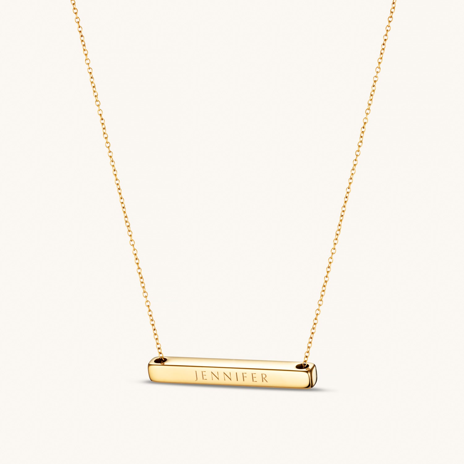 4cm Gold Horizontal Letter Bar Necklace - Personalized Initial Pendant for Women, Perfect for Everyday Wear & Gift Giving