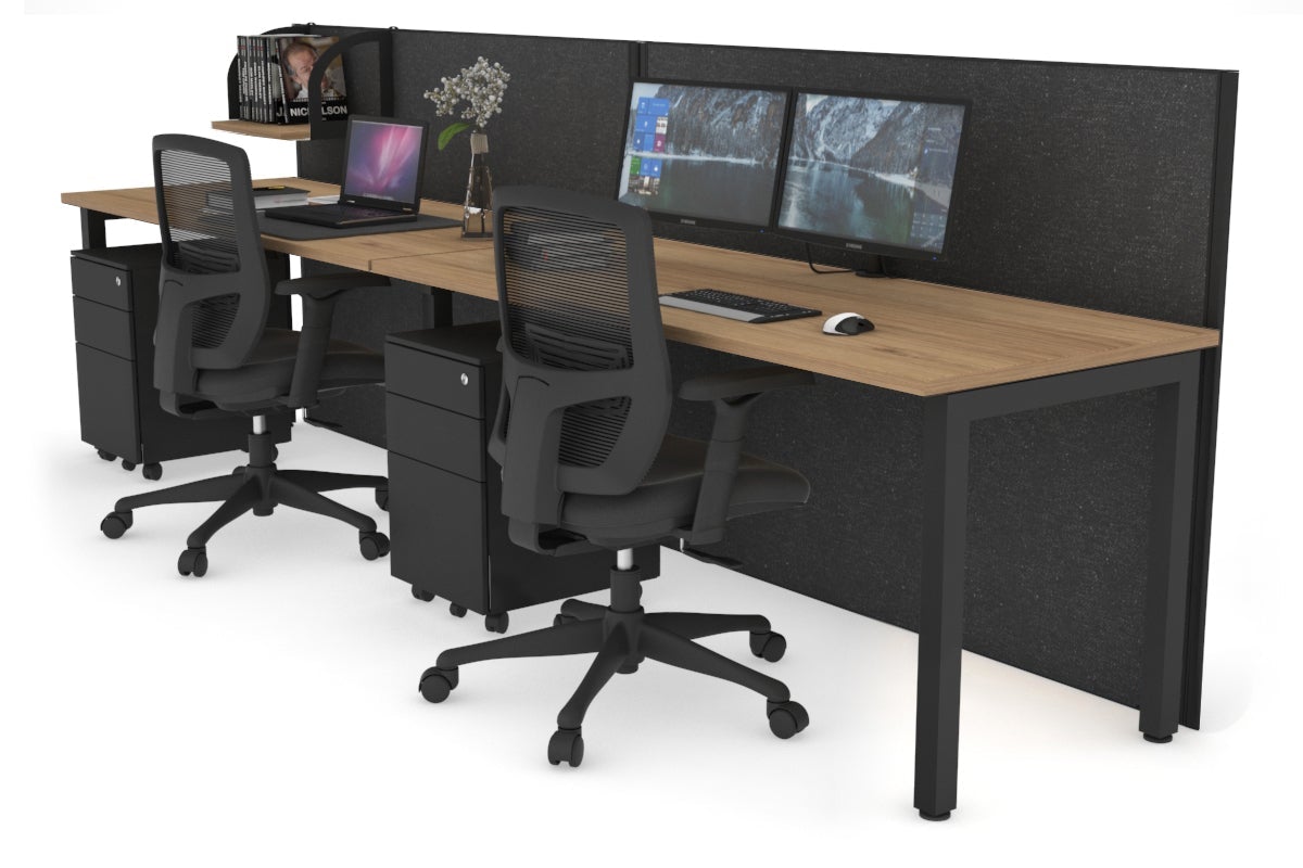 Horizon Quadro 2 Person Office Workstation with Square Legs - 1400L x 700W Dimensions - Perfect for Collaborative Workspaces & Home Offices