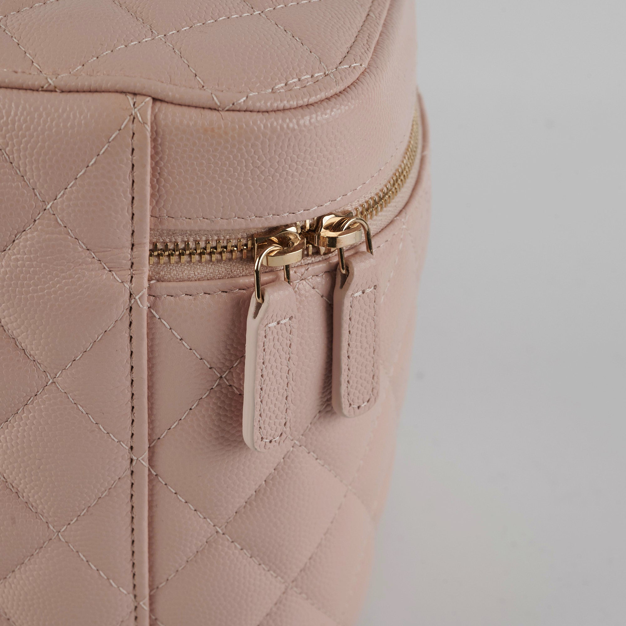 Chanel Caviar Vanity Cosmetic Bag Pink Rose Clair - Luxury Makeup Pouch for Travel & Everyday Use