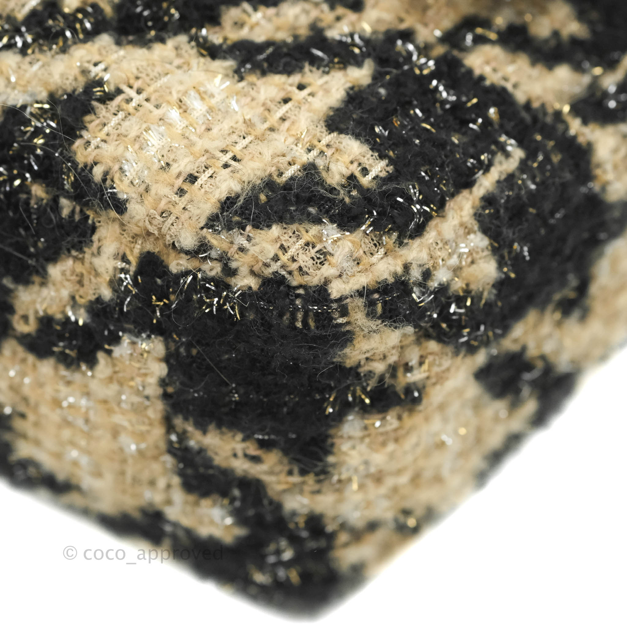 Chanel 19 Small Tweed Houndstooth Handbag in Black & Beige with Mixed Hardware - Luxury Crossbody Bag for Women, Perfect for Date Night & Special Occasions