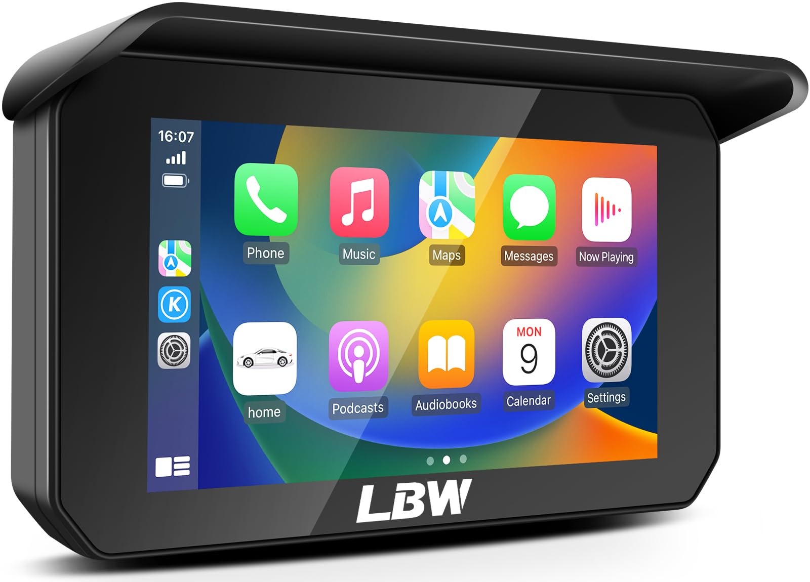 Upgraded 5 Inch IPS Touch Screen Portable Wireless Apple CarPlay & Android Auto GPS Navigation for Motorcycle - Bluetooth, Waterproof Stereo, Supports Siri & Google Assistant - Perfect for Commuting, Road Trips and Adventure Riding