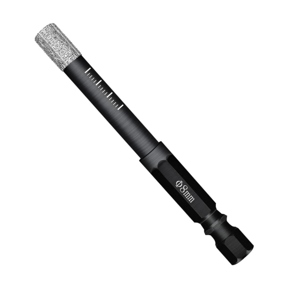 6/8/10/12mm Vacuum Brazed Diamond Drill Bits - Dry Hole Saw for Granite, Marble, Ceramic Tile & Glass - Power Tool Accessories for Professional Masonry Work & DIY Home Projects
