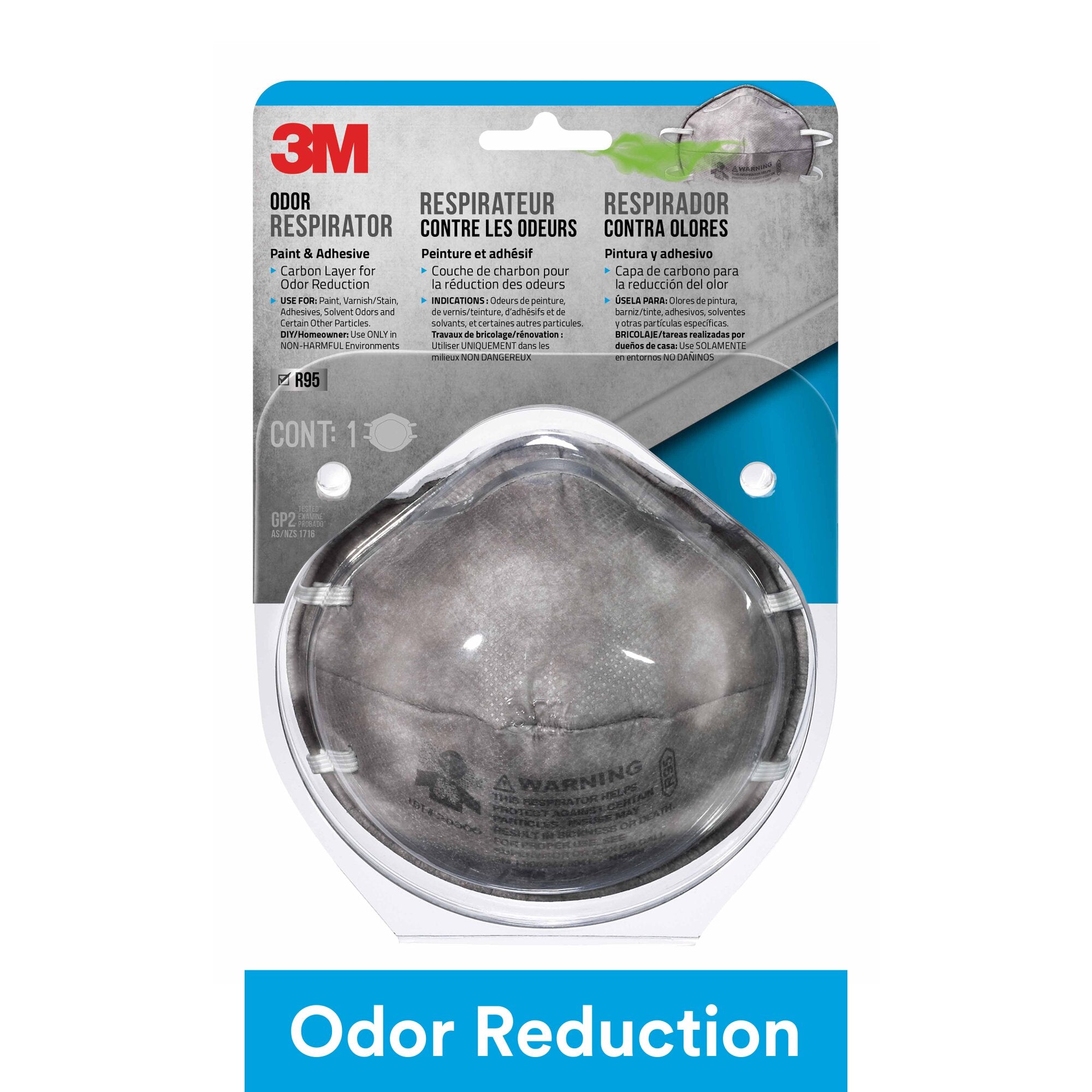 3M Clip Strip Paint Odor Respirator 8247P12 S - Dust & Fume Mask for Painting, Sanding, Construction - 1 Pack (1ea) - Perfect for Home DIY Projects & Professional Use