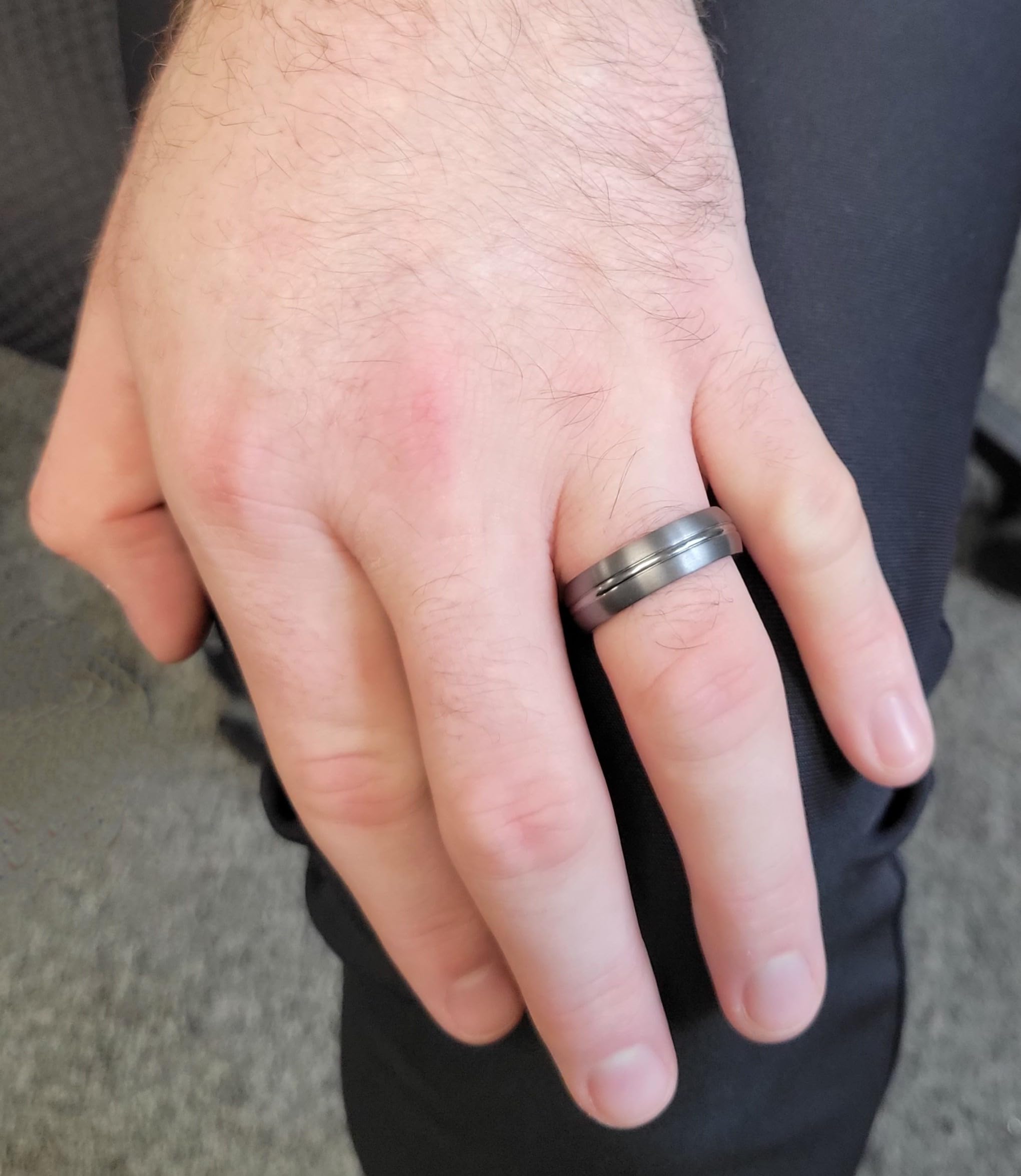 Boston Bay Diamonds Tantalum Comfort Fit Men's Wedding Band & Fashion Ring - 7mm & 8mm Width Options - Hypoallergenic Durable Tungsten Alternative - Perfect for Engagements, Anniversaries & Everyday Wear