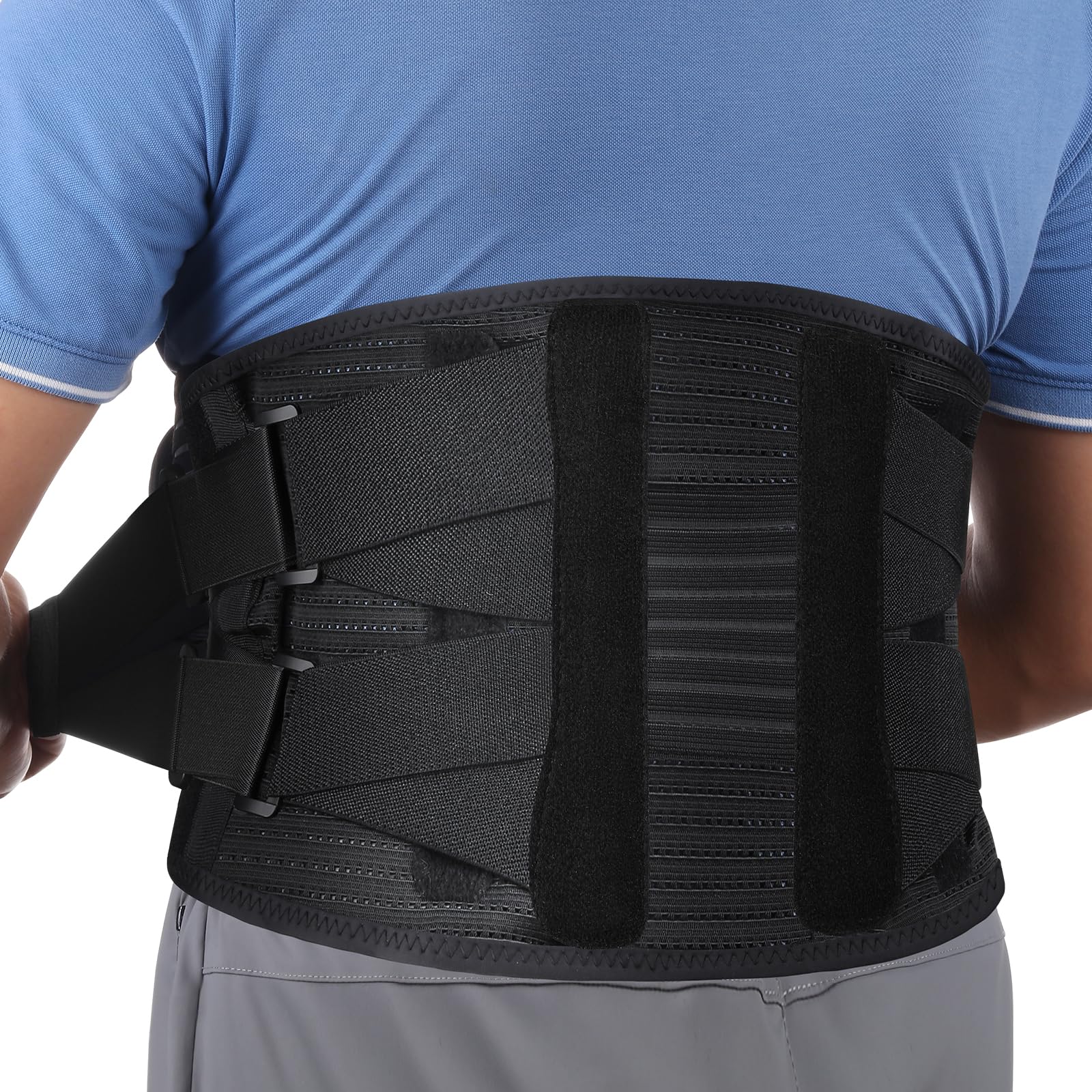 Adjustable Back Brace for Women & Men - Ultra-Breathable Lumbar Support Belt - Lower Back Pain Relief - Ideal for Office Work, Sports & Sedentary Lifestyle
