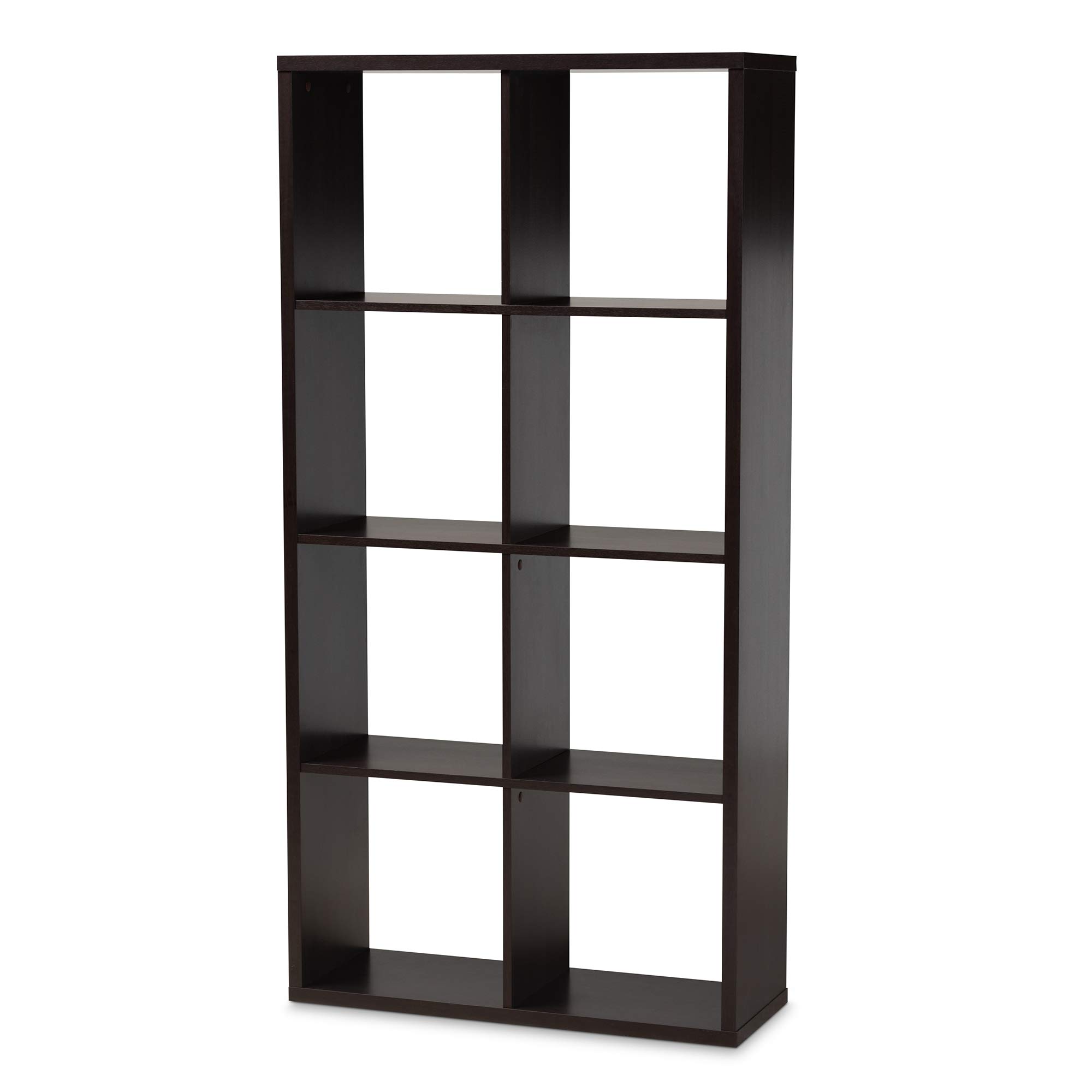 Baxton Studio Dark Brown Multipurpose Shelving & Cabinet - Versatile Storage Solution for Living Room, Bedroom, or Office Organization