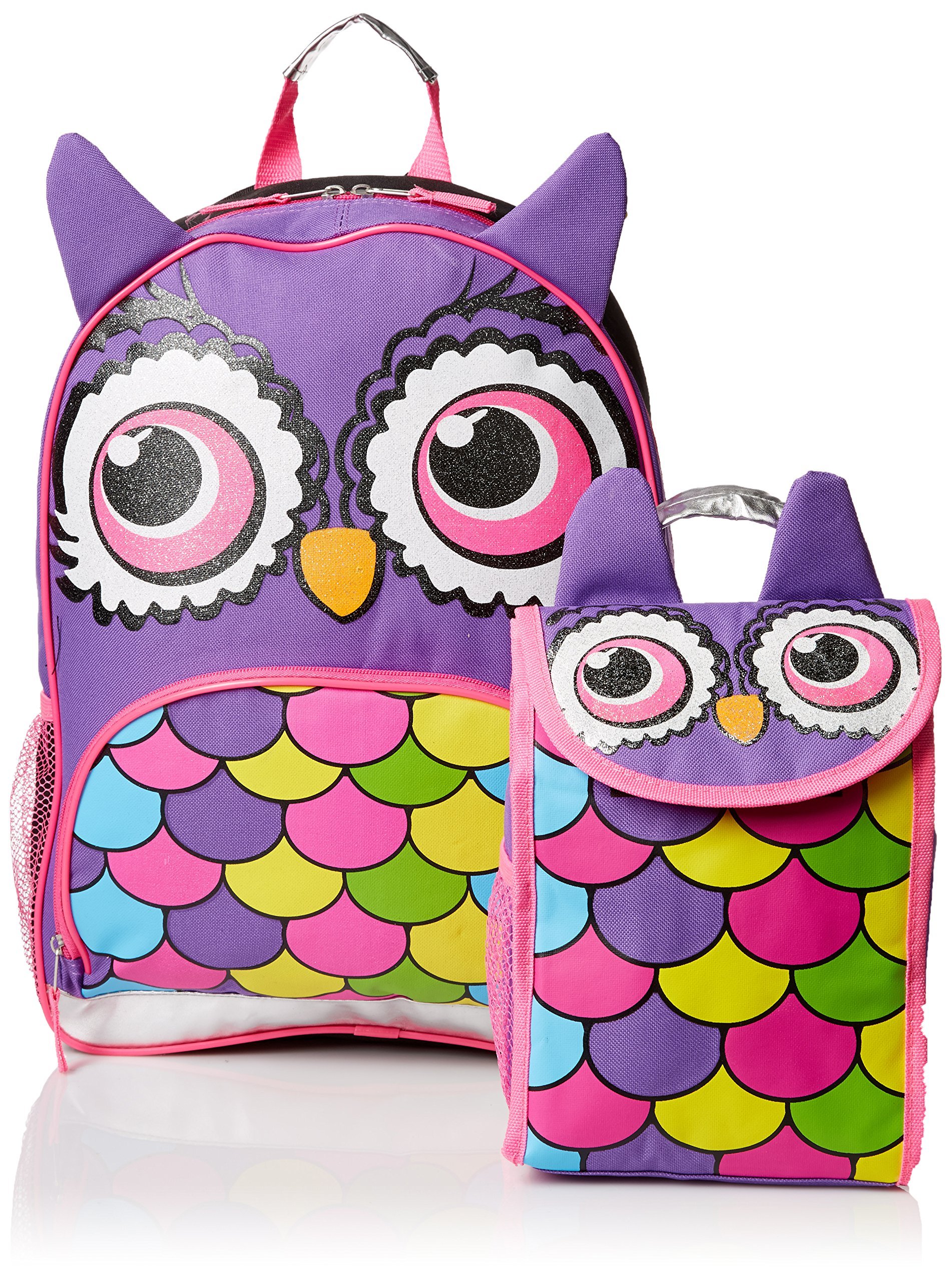Mystic Apparel Owl Critter Backpack with Lunch Kit - Cute Animal Print School Backpack for Kids, Girls & Boys - Perfect for School, Travel & Outdoor Adventures