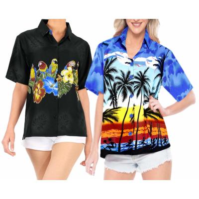 A Tropical Escape with LA LEELA Women's Plus Size Hawaiian Shirt