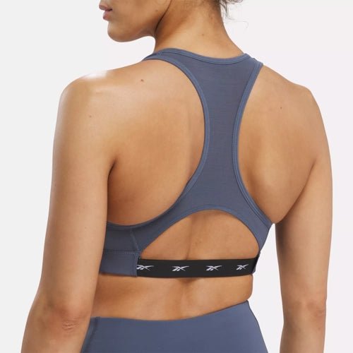 Reebok Women's Lux Vector Racer Blue Sports Bra - High Support Workout Top for Running, Yoga & Gym Fitness