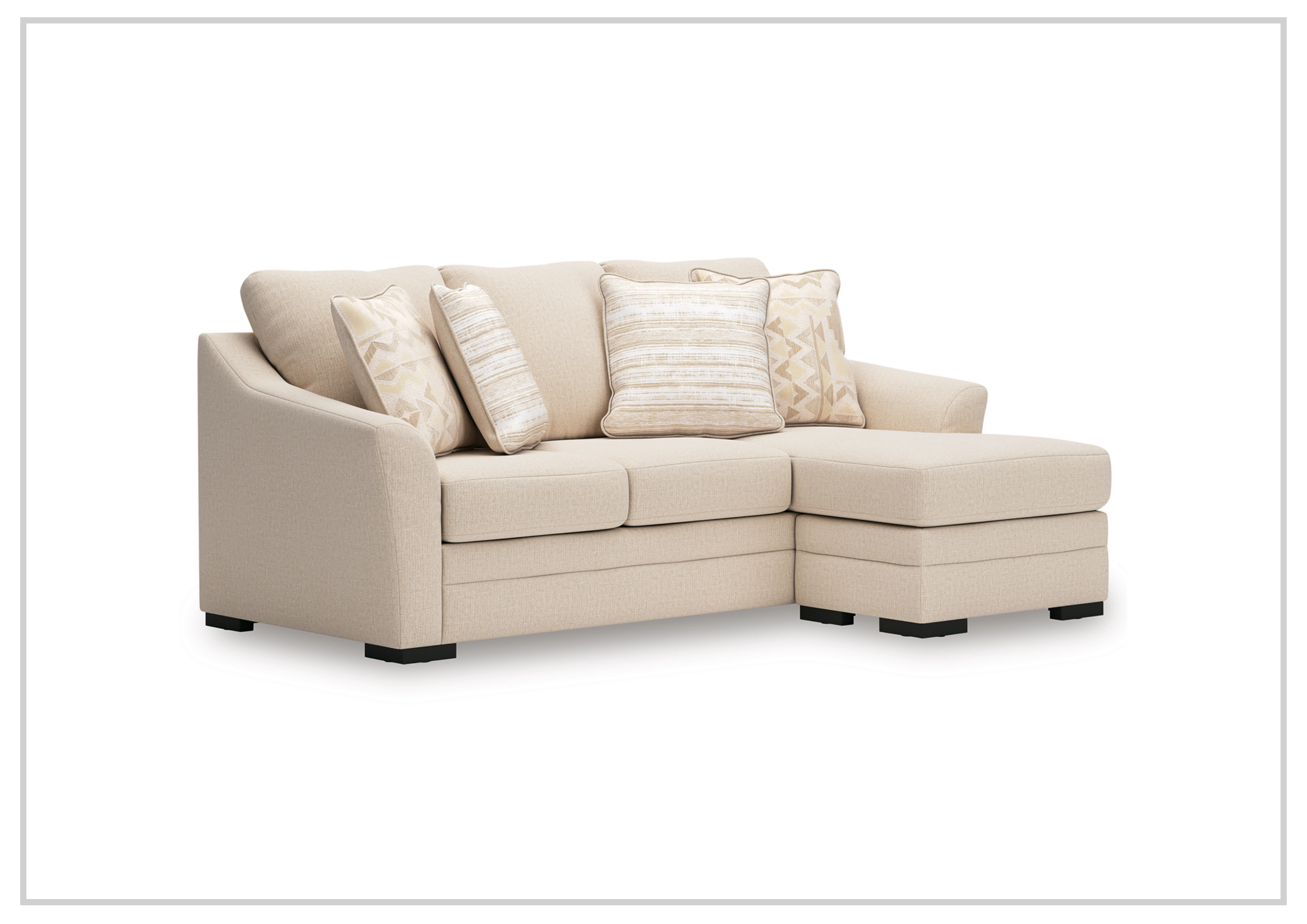 Gio Italia Lorien Queen Fabric Sleeper Sectional Sofa with Chaise Lounge - Modern Convertible Sleeper Couch for Small Spaces, Living Room & Guest Room