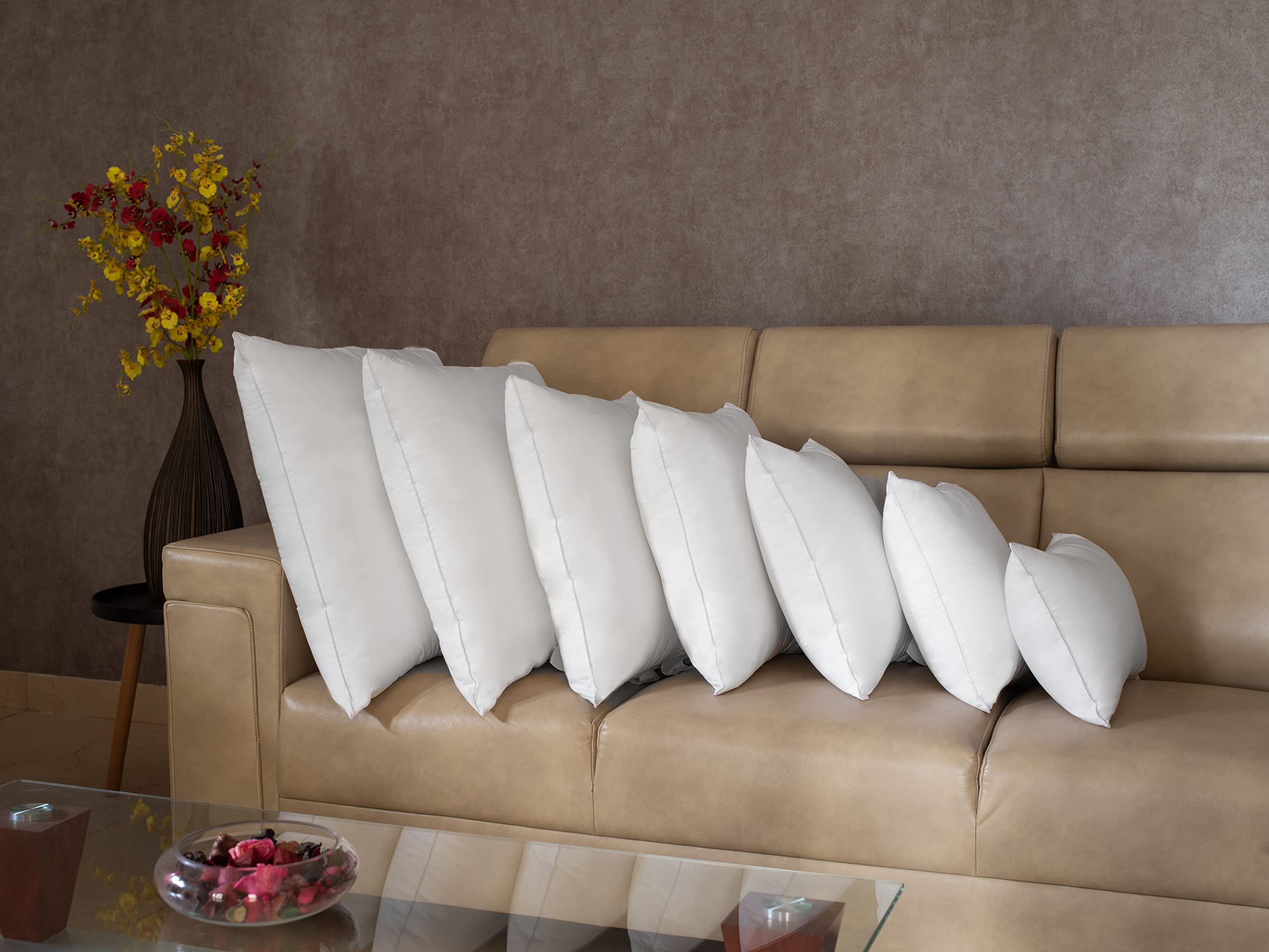 LANE LINEN 18x18 Inch Down Alternative Throw Pillow Inserts (Pack of 2) - Soft White Decorative Pillow Filler for Couch, Bed & Living Room - Perfect for Home Decor, Sofa Accents and Cozy Comfort