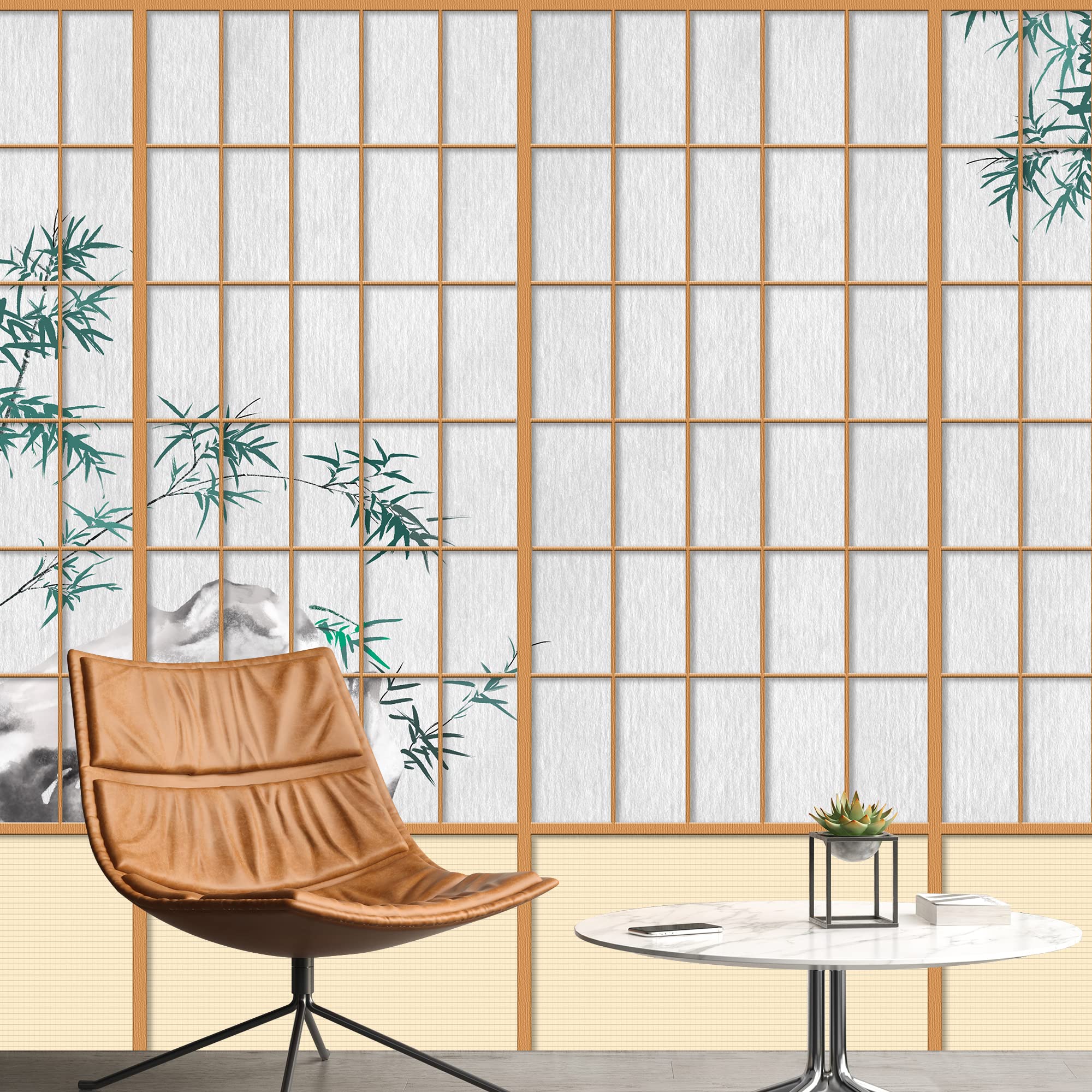 Japanese Grid Window Peel and Stick Wall Mural - 100x144 Inches Removable Wallpaper for Bedroom Decor | Perfect for Home, Office & Nursery Decoration