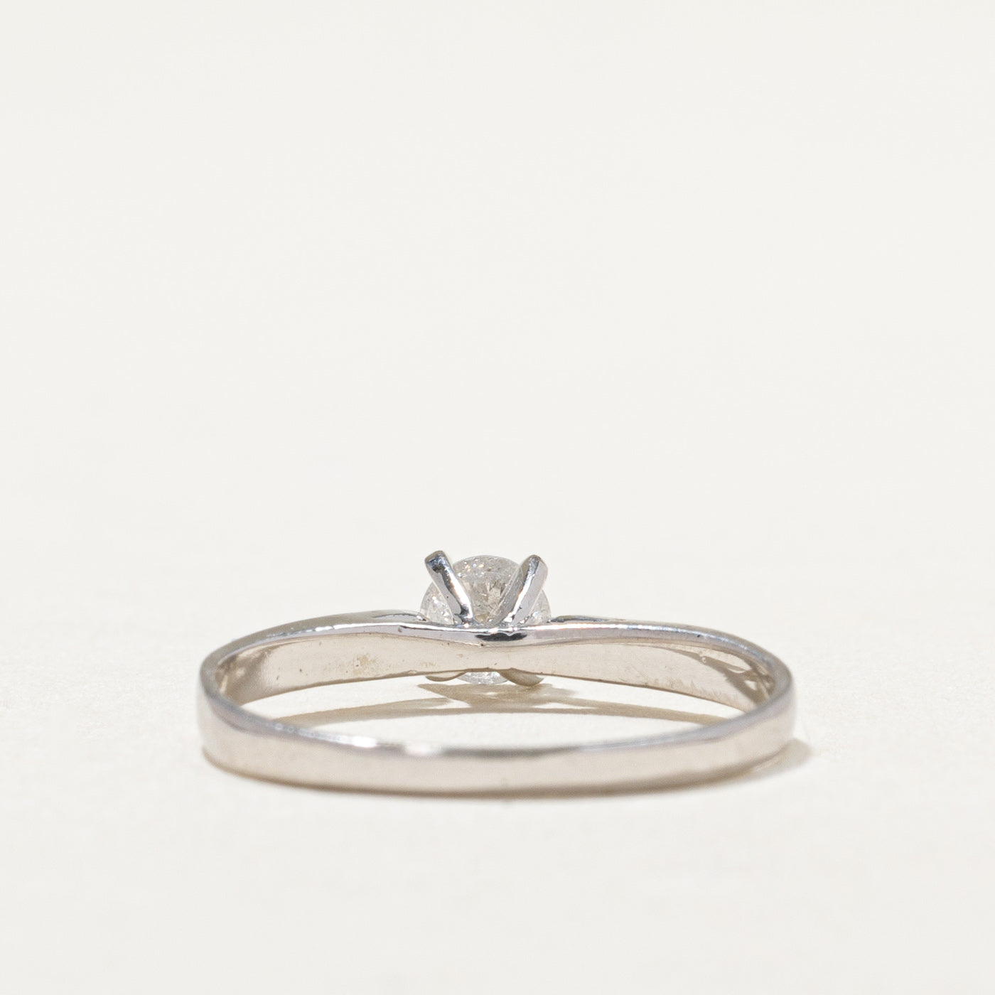 10K White Gold Solitaire Diamond Ring - 0.23 Carat Round Cut Diamond Engagement Ring for Women, Size 5.5 | Perfect for Proposals, Anniversaries & Special Occasions