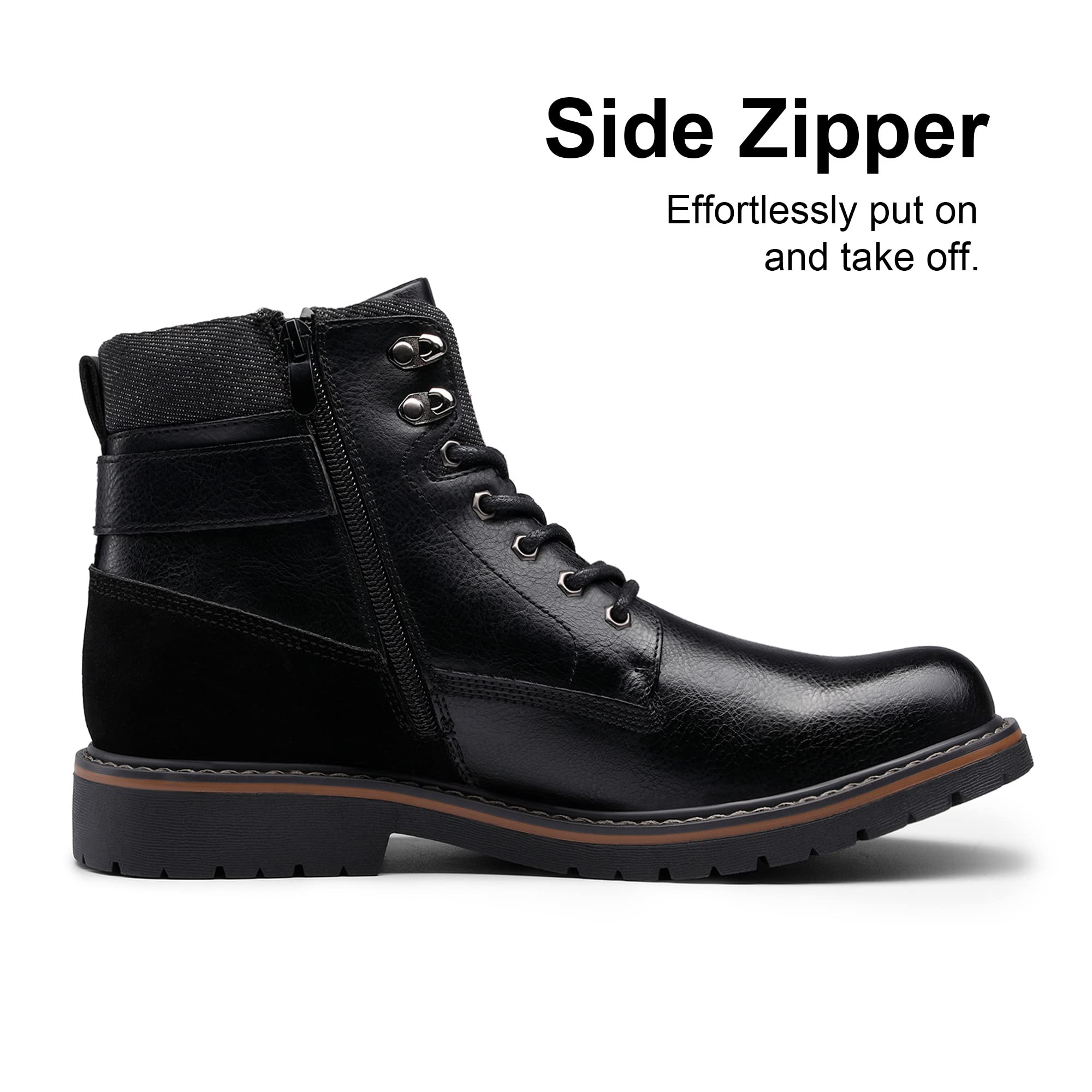 Bruno Marc Men's Classic Leather Boots - Waterproof Ankle Boots for Men, Comfortable & Stylish for Outdoor, Work, and Casual Wear