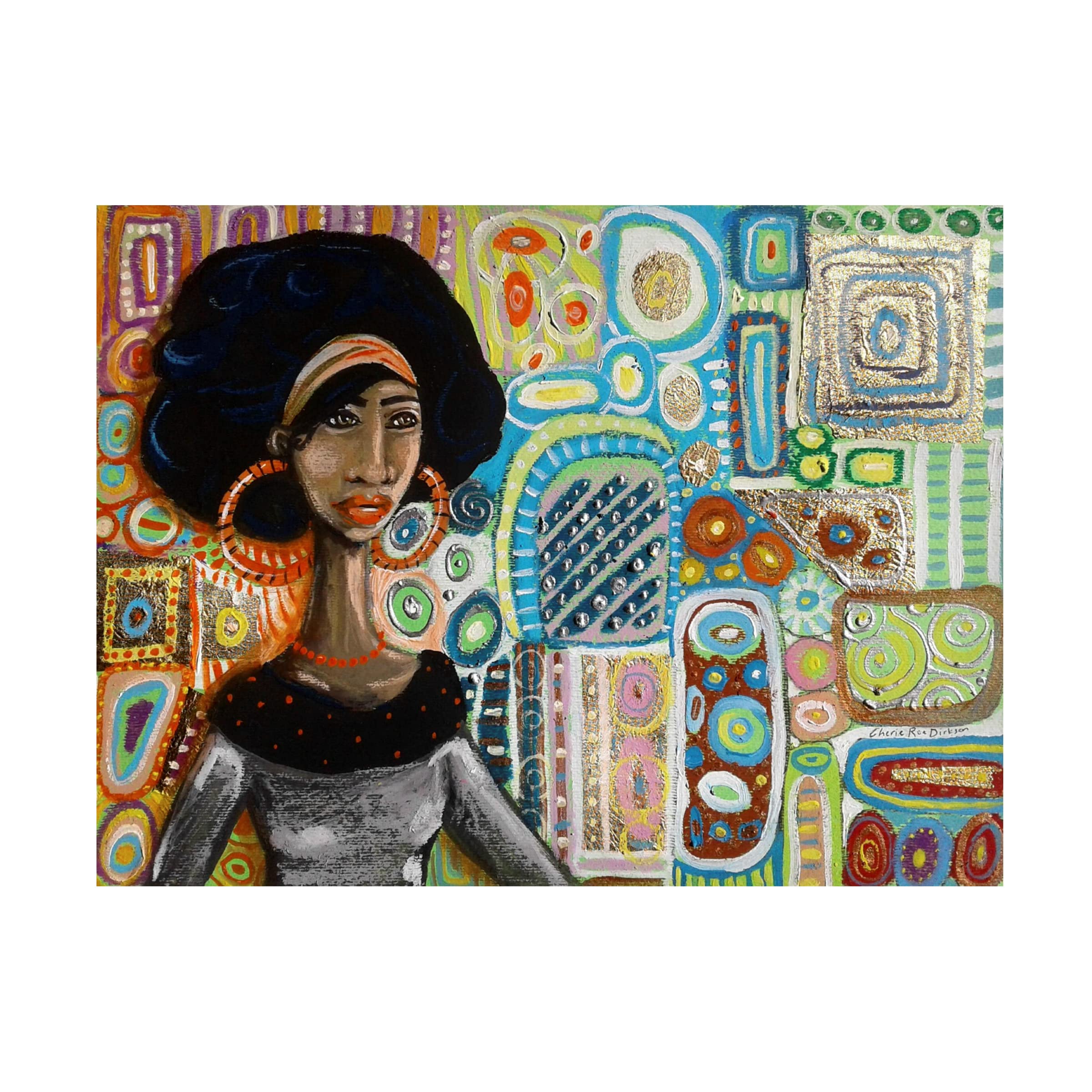 Trademark Fine Art 'Karoo Diva' Canvas Wall Art by Cherie Roe Dirksen - Vibrant African-Inspired Painting for Living Room, Bedroom & Office Decor