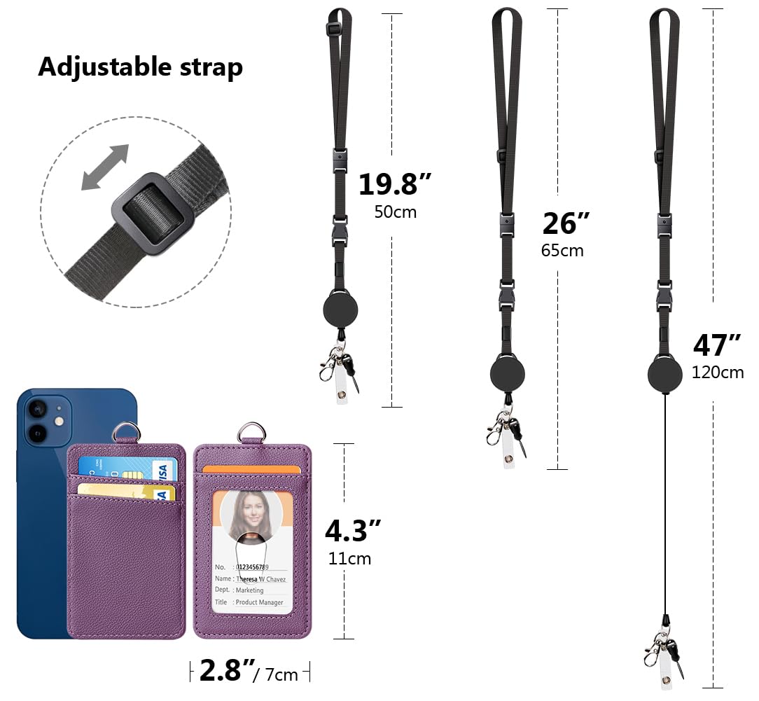 Retractable Lanyard with Breakaway Clasp - Office & School ID Holder