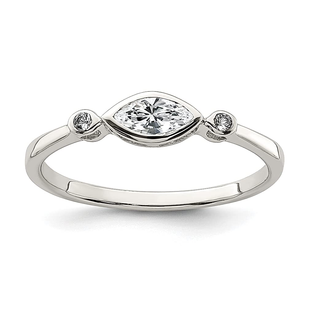 925 Sterling Silver White Topaz Band Ring for Women - Elegant Gemstone Jewelry Gift for Her - Perfect for Anniversaries, Birthdays & Special Occasions