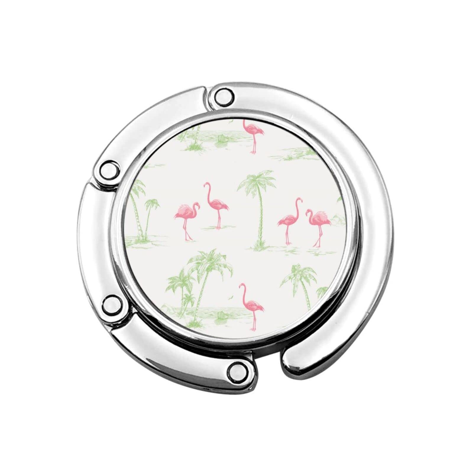 Pink Flamingo Foldable Purse Hanger - Portable Handbag Hook for Table, Restaurant & Travel - Space-Saving Bag Holder for Women's Purses (Perfect for Dining Out, Shopping & Home Organization)