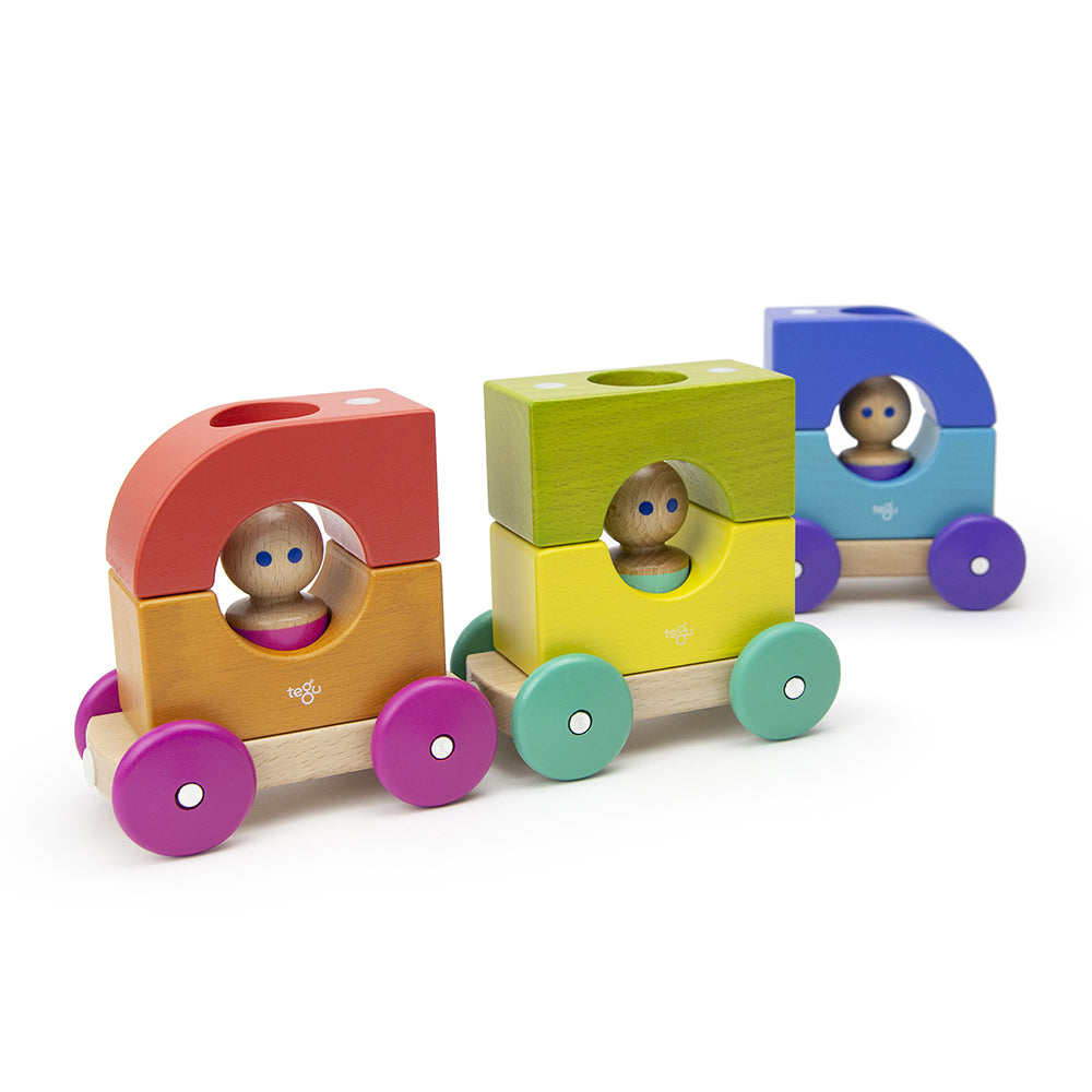 Tegu Magnetic Wooden Train Set - 12 Piece STEM Building Blocks for Kids, Creative Construction Toy for Boys & Girls | Perfect for Indoor Play, Birthday Gifts & Educational Activities