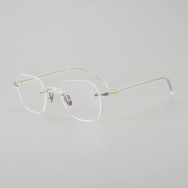 Aror Women's Rimless Flat Top Square Titanium Eyeglasses 49122 - Lightweight & Durable Titanium Frame for Everyday Wear, Office, and Reading Glasses