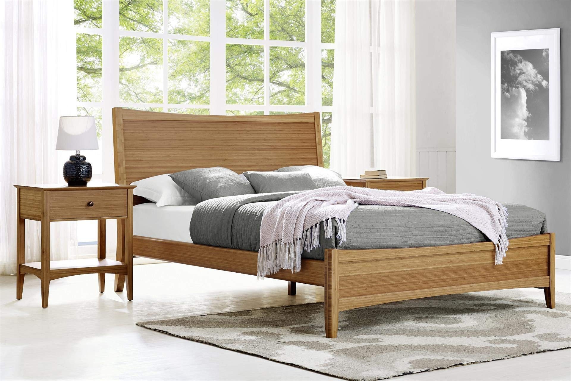 Greenington Willow 3-Piece Bamboo Bedroom Set - King Size Modern Platform Bed with Nightstands | Sustainable Bamboo Furniture for Eco-Friendly Bedroom Decor