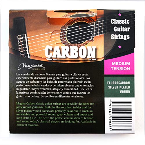 Magma GC110C Classical Guitar Strings - Medium Tension Fluorocarbon Nylon Trebles & Silver Plated Copper Basses - Premium Acoustic Guitar Strings for Classical & Flamenco Players - Perfect for Performances, Practice & Recording