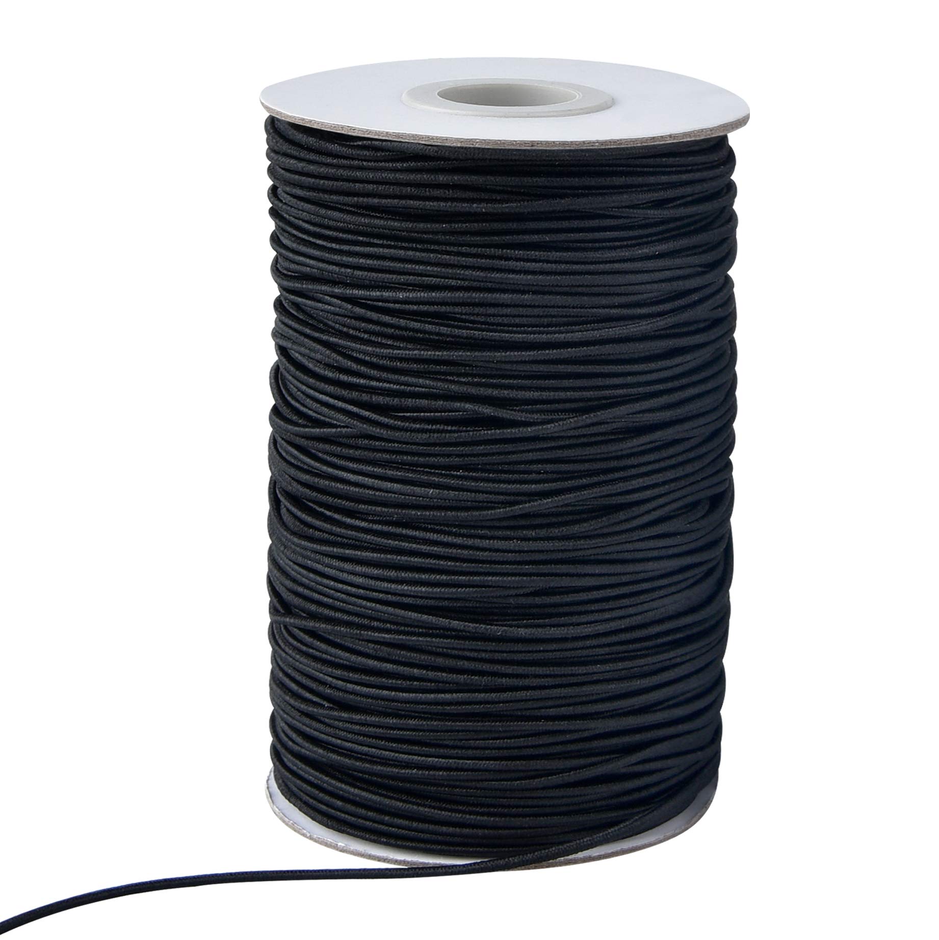 2mm Elastic Cord Stretch String - 100 Yards Black Beading Thread for Jewelry Making, DIY Crafts, Sewing Projects | Perfect for Bracelets, Necklaces, Scrapbooking & Fabric Elastic Repair