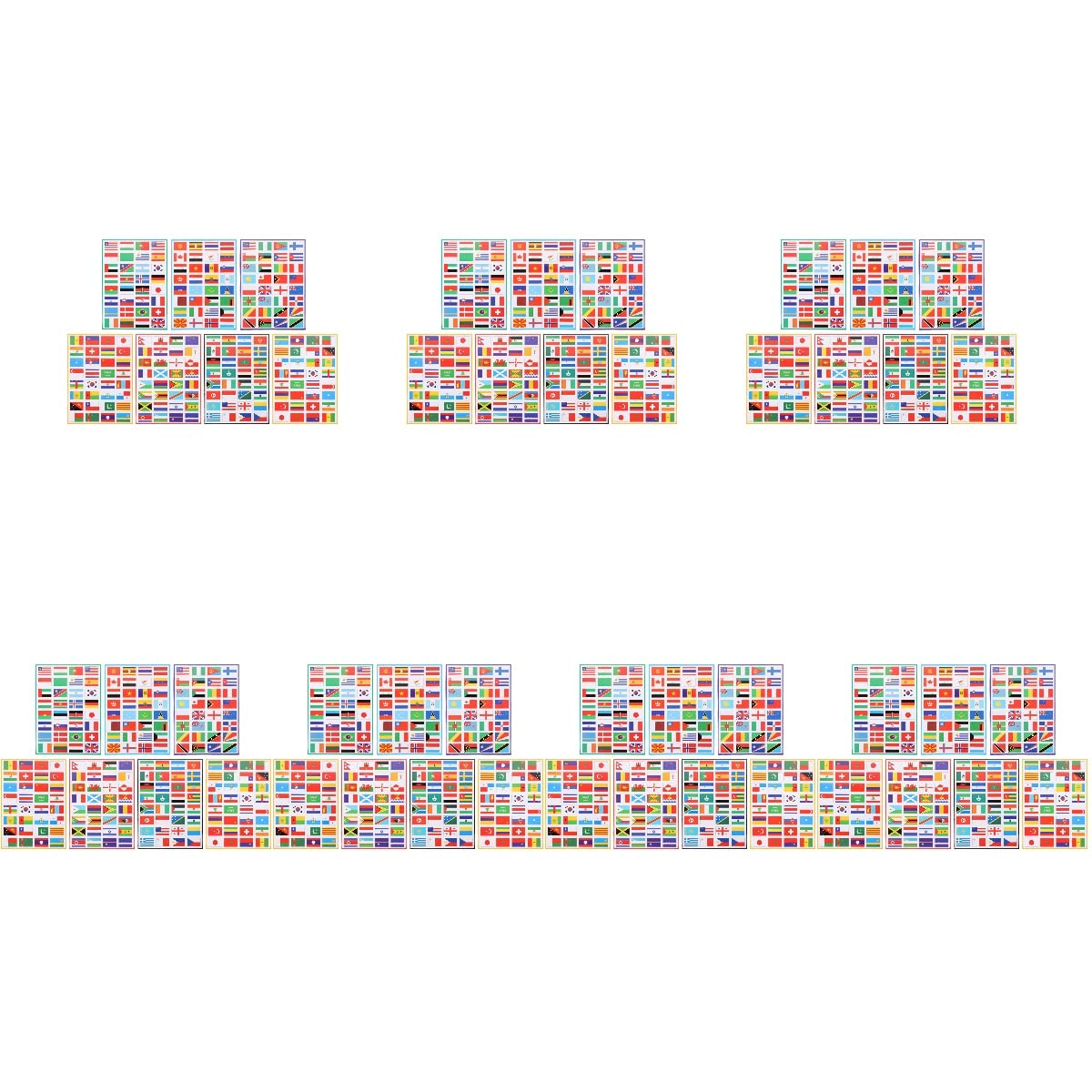 PRETYZOOM 49 Sheets World Cup Football Country Flag Stickers - Mixed Styles Collection for Scrapbooking, Travel Journals & Soccer Fan Decor