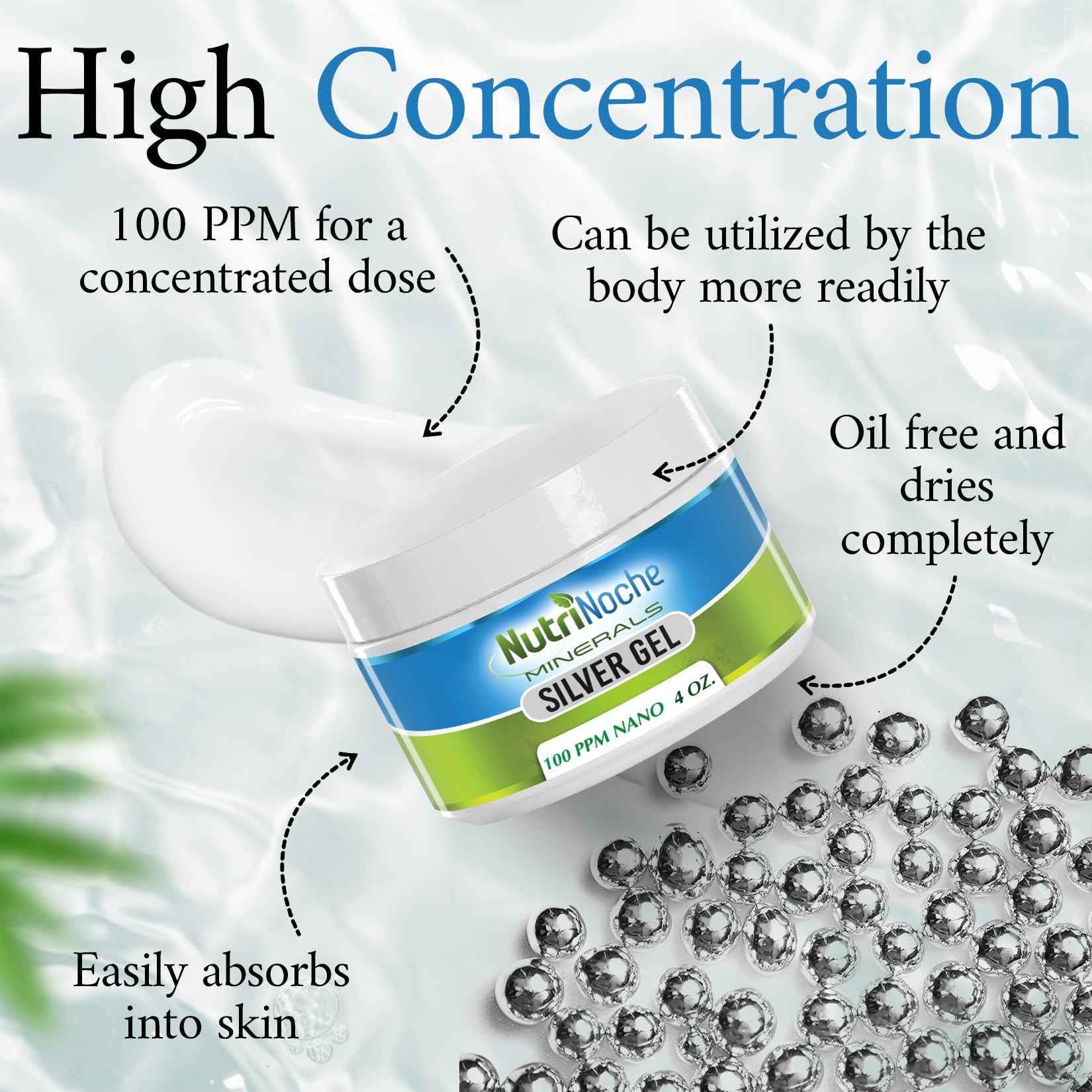 Nutrinoche Nano Silver Gel - Advanced Colloidal Silver Skin Cream for Wound Care & First Aid | Soothes Burns, Razor Burn, Sunburn & Skin Irritations | Unscented Topical Ointment (4 Oz Jar) | Perfect for Post-Shaving, Sun Exposure & Minor Cuts Care